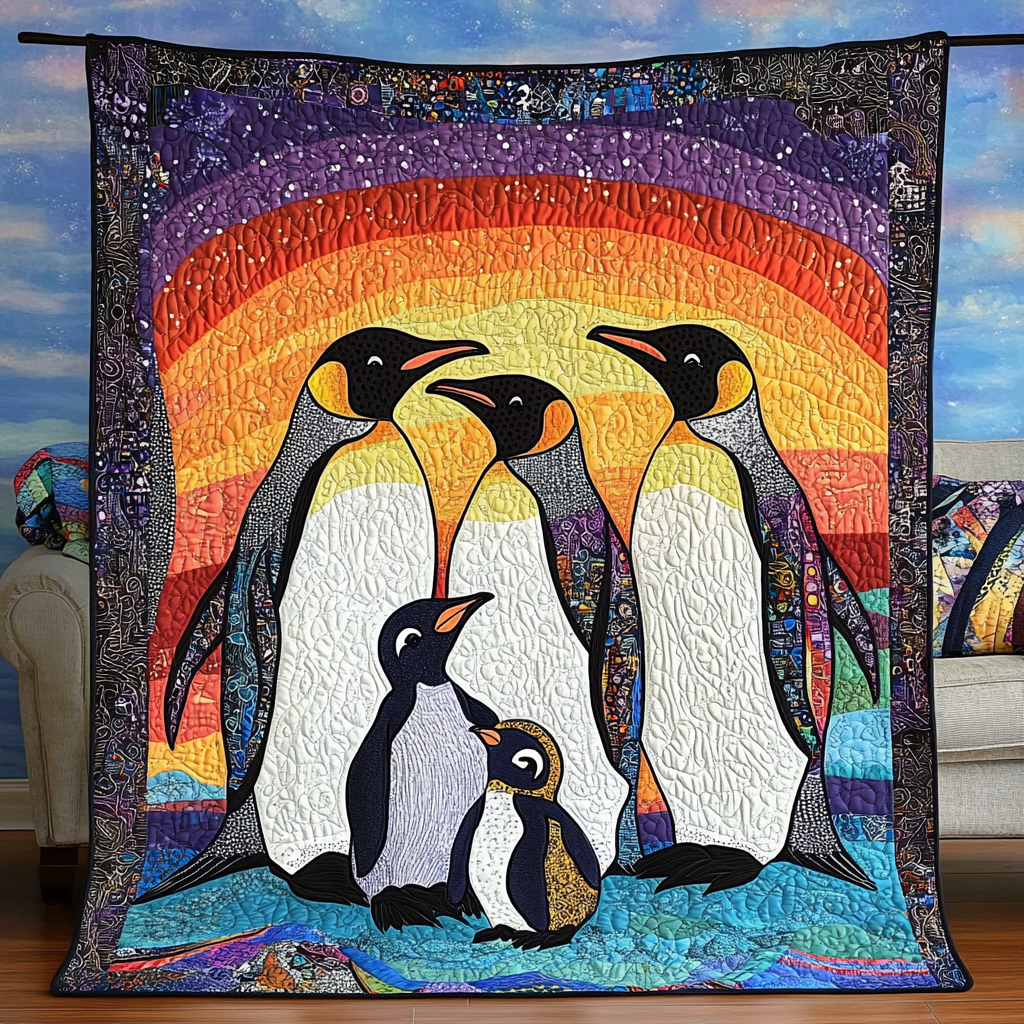 Penguin Family Quilted Blanket Comforter And Sheet Sets Fathers Day Gift From Daughter