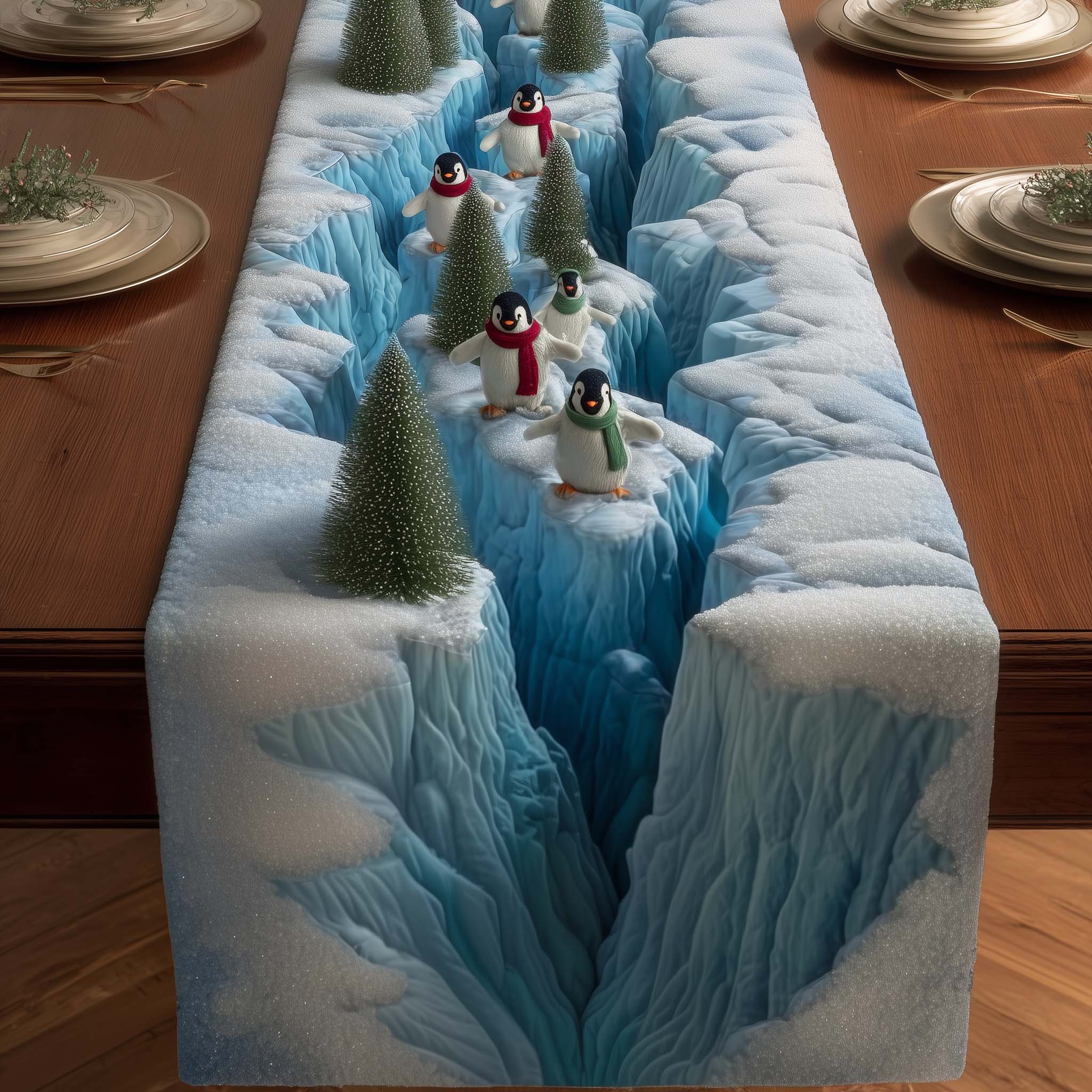 Penguin Pines Quilted Table Runner Dining Room Table Decor Ideas Father In Law Gifts Dad's Day