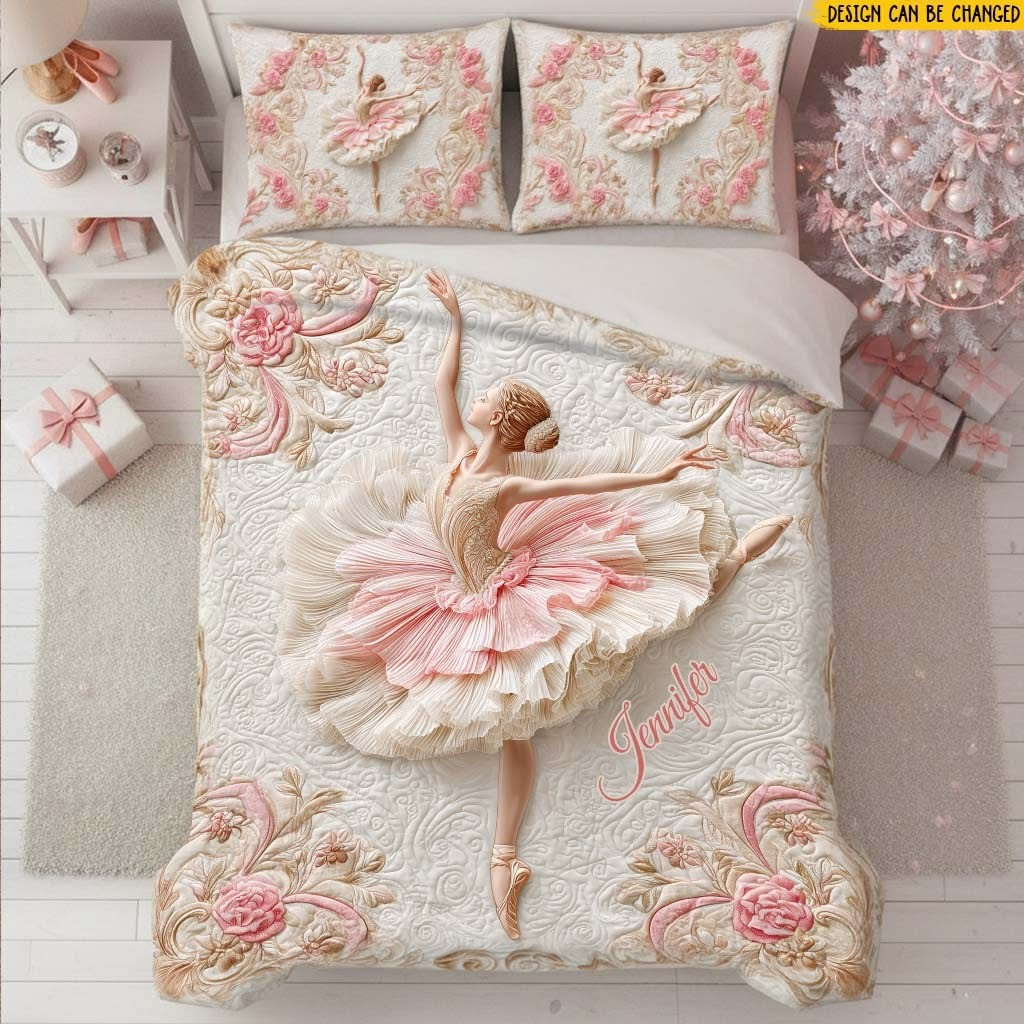 Personalized Ballet Quilted Bedding Set Bedroom Decoration Gifts For Ballet Lovers