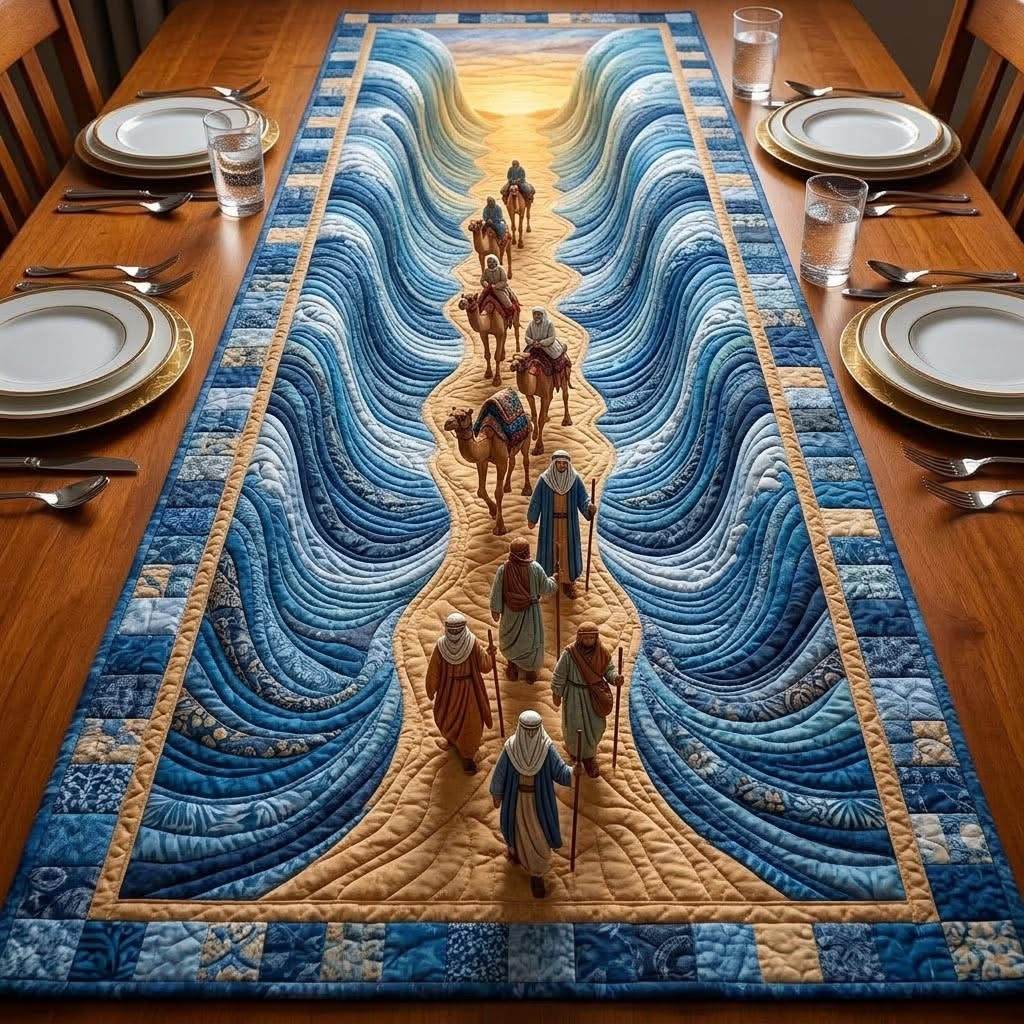 Pesach Blessing Quilted Table Runner Jewish Holiday Table Decor Best Pesach Gifts