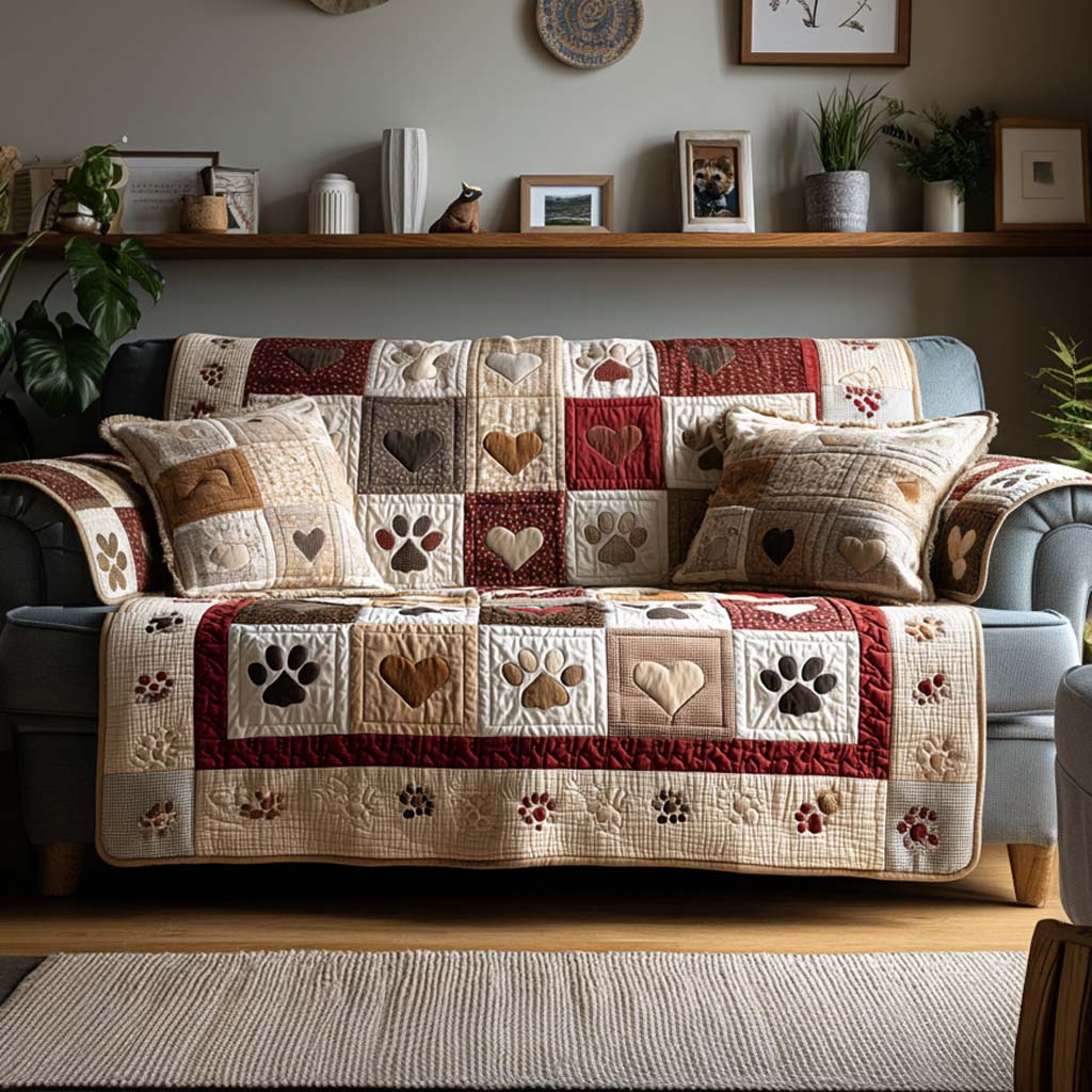 Pet Paw Cottage Quilted Sofa Cover Furniture Slipcovers For Sofas Present Ideas For Dog Owners