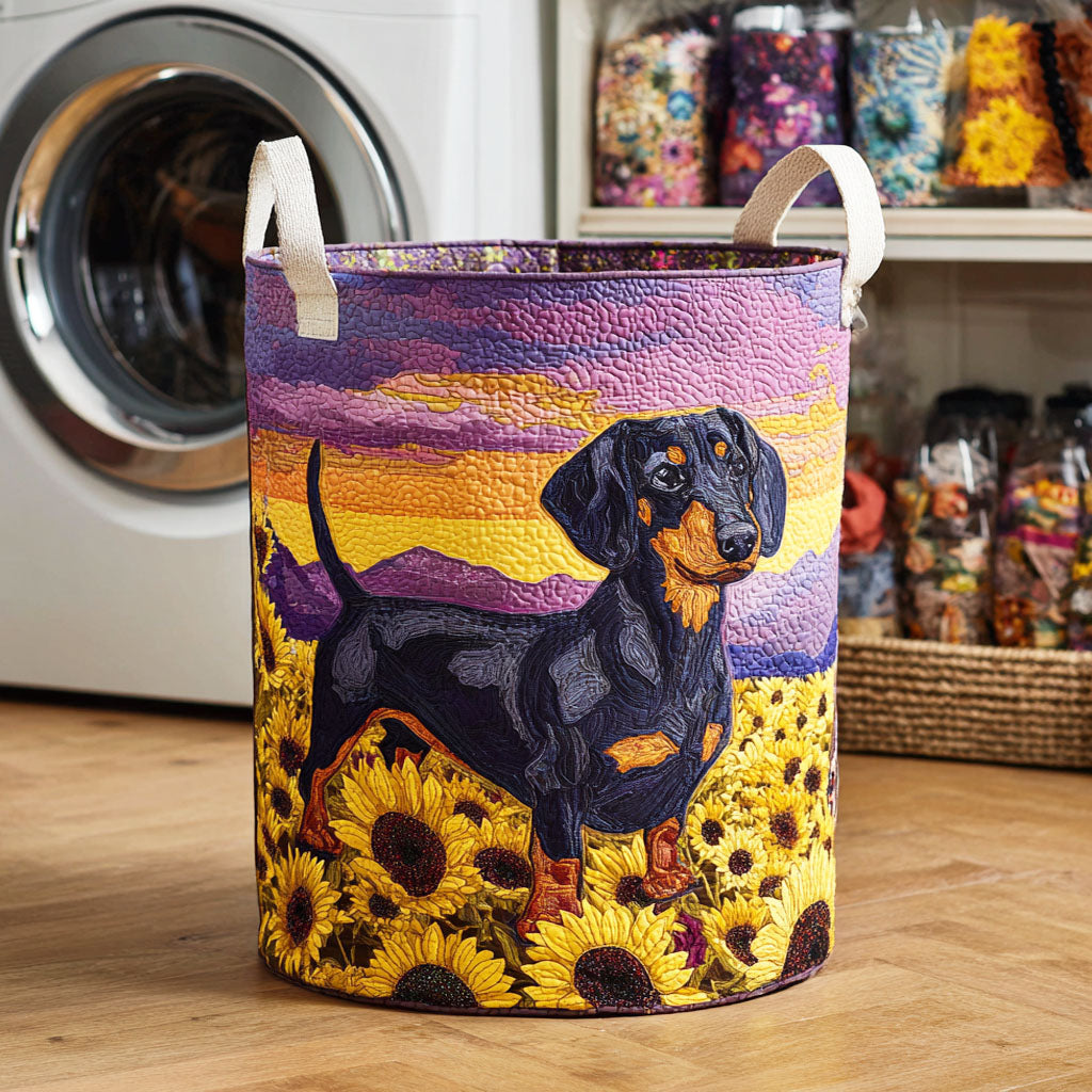 Petal Chase Quilted Laundry Basket Unusual Laundry Basket Weenie Dog Gifts