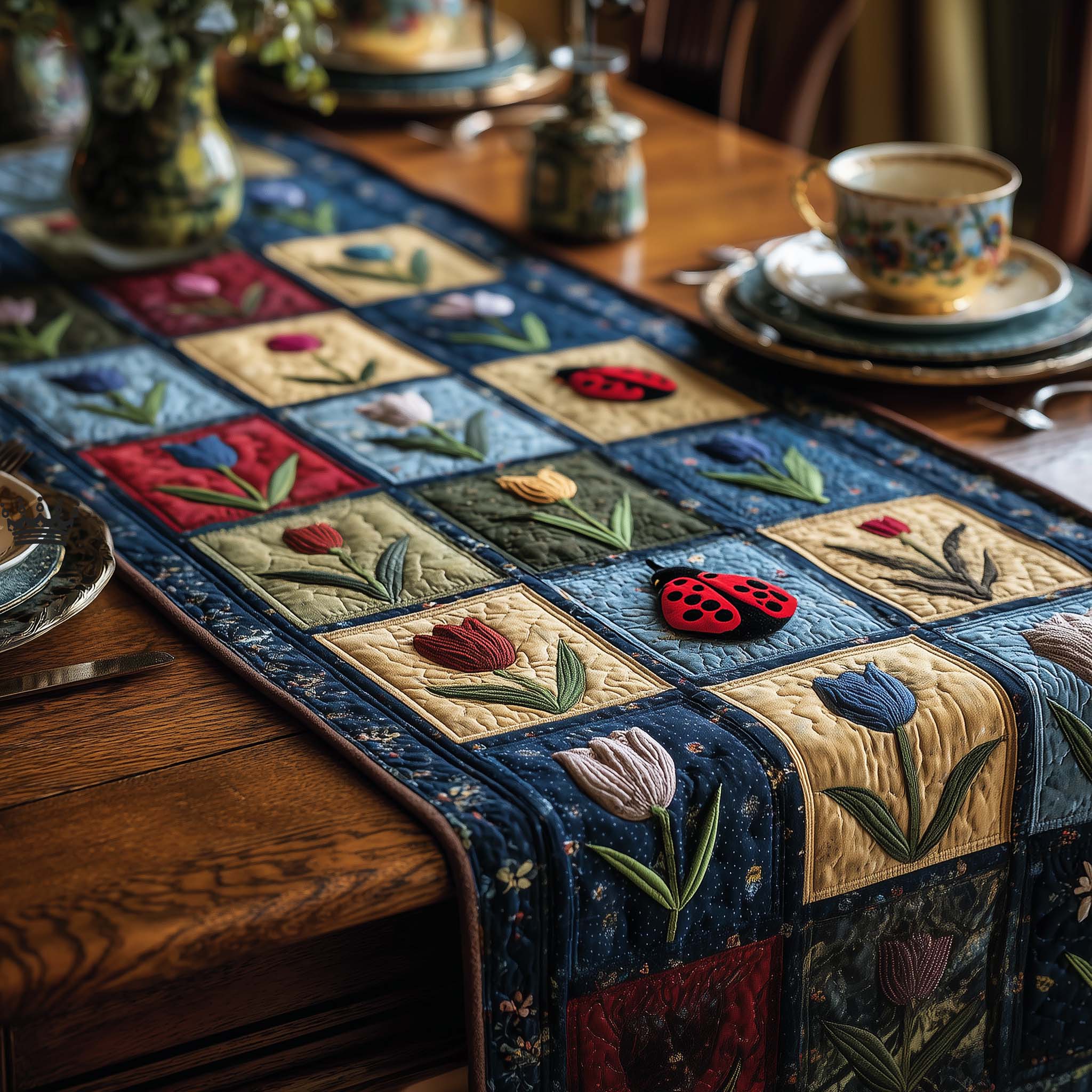 Petal Grace Quilted Table Runner Best Table Runner Good Gifts For Mom Birthday
