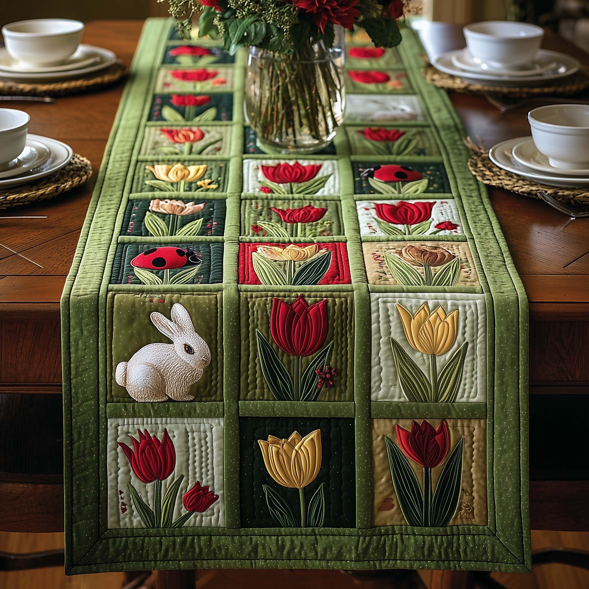Petal Grace Quilted Table Runner Best Table Runner Presents For Mothers