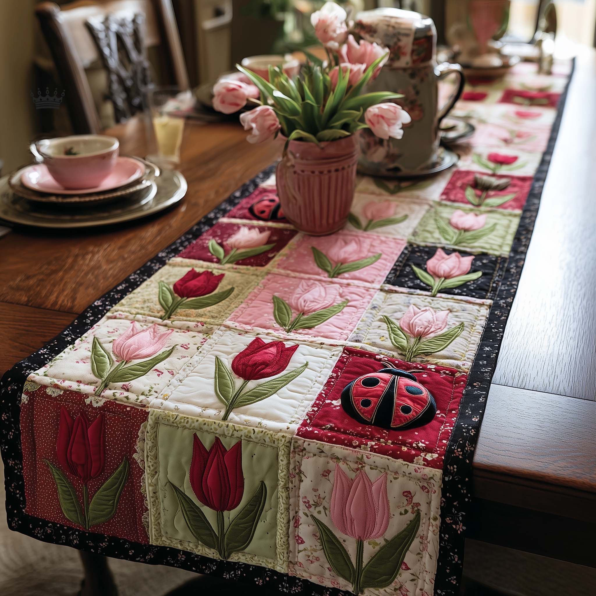 Petal Grace Quilted Table Runner Table Runners Long Gifts For Your Mom