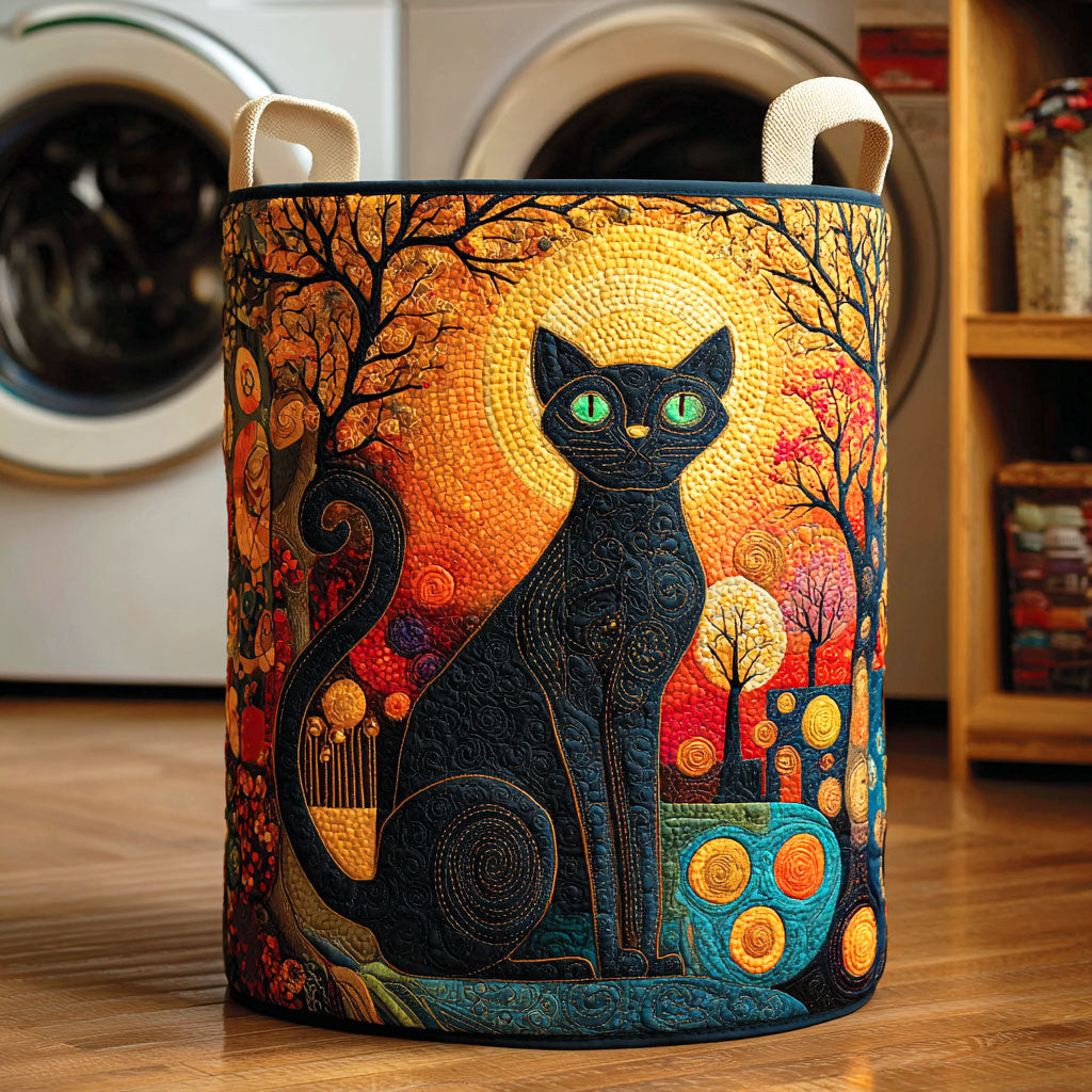 Petal Night Quilted Laundry Basket Clothes Basket Storage Unique Cat Gifts