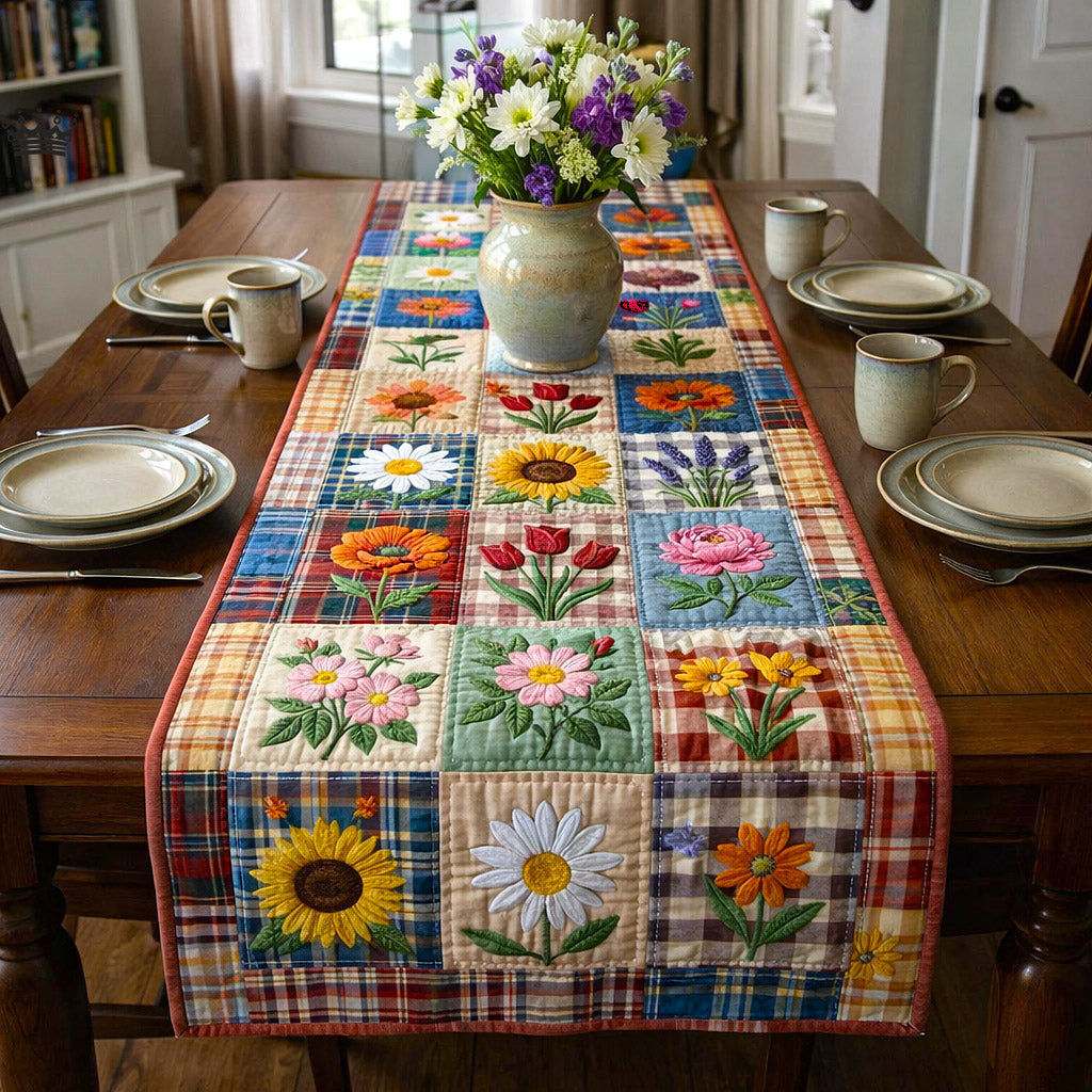 Petal Panels Quilted Table Runner Easter Bunny Table Runner Easter Gifts For Her