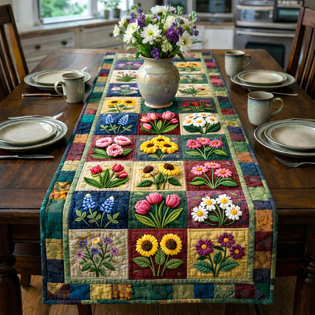 Petal Panels Quilted Table Runner Easter Table Runner Ideas Easter Themed Gifts