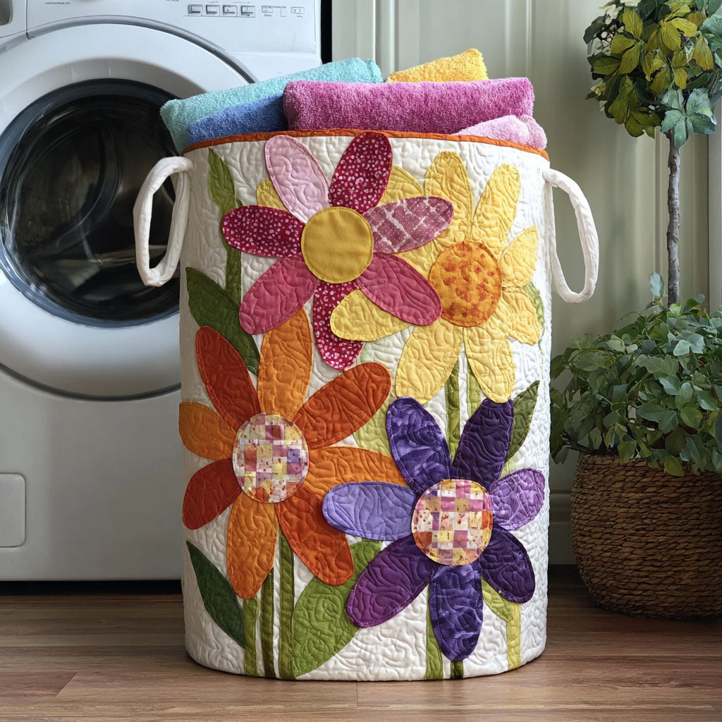 Petal Whisper Quilted Laundry Basket Best Foldable Laundry Basket Gift For Your Mother