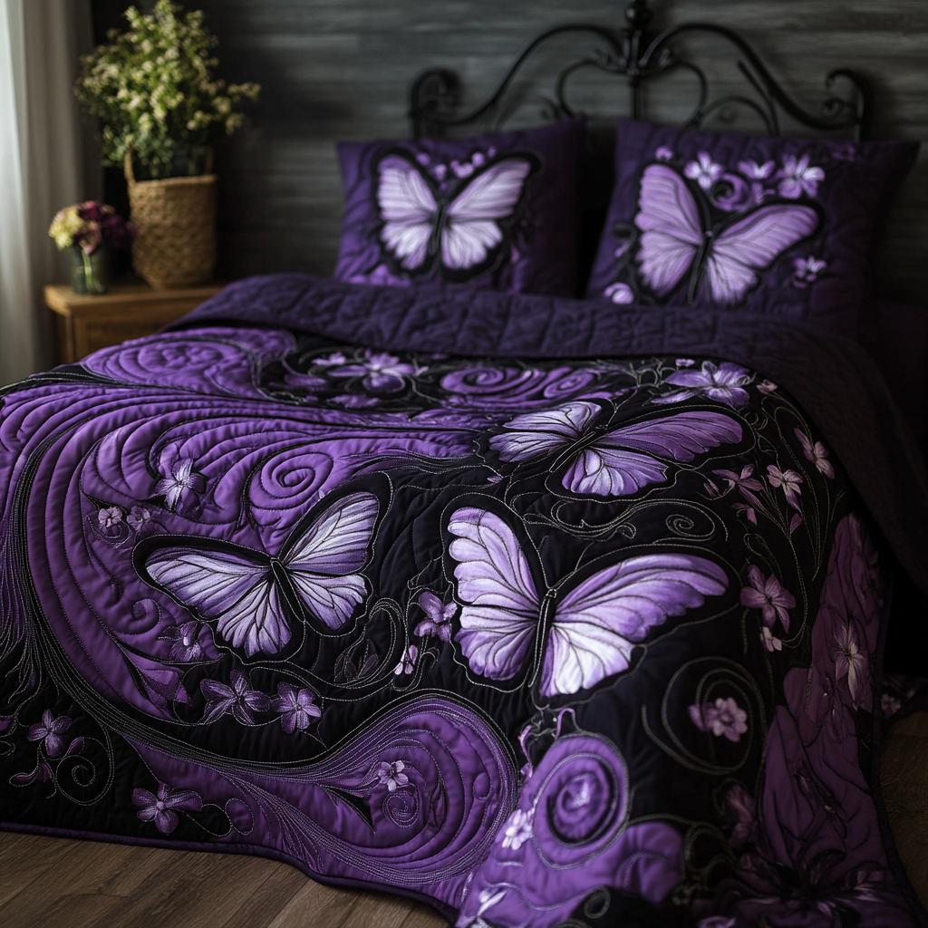Petal Wings Quilted Bedding Set Unusual Bed Sheets Butterfly Birthday Presents