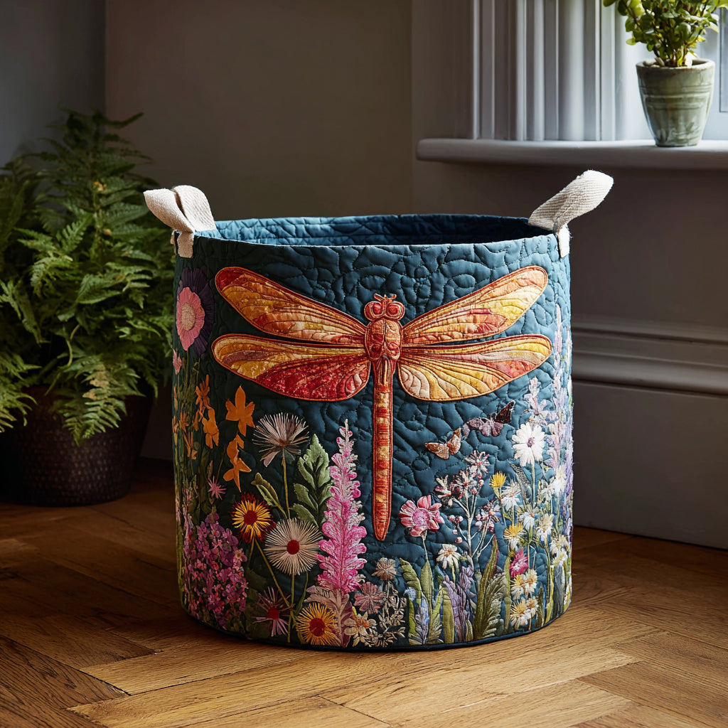 Petalflight Dragonfly Quilted Laundry Basket Good Laundry Baskets Great Dragonfly Lover Gifts