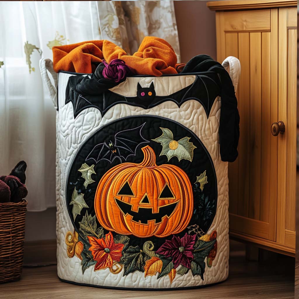 Phantom Trail Quilted Laundry Basket Folding Laundry Hamper Novelty Cat Gifts