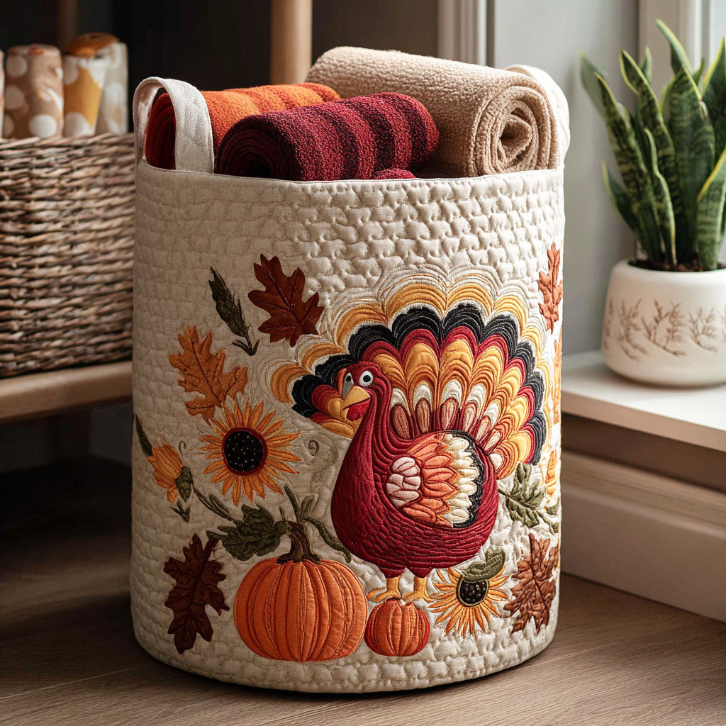 Pilgrim Parade Quilted Laundry Basket Best Clothes Hamper Thanksgiving Day Gifts