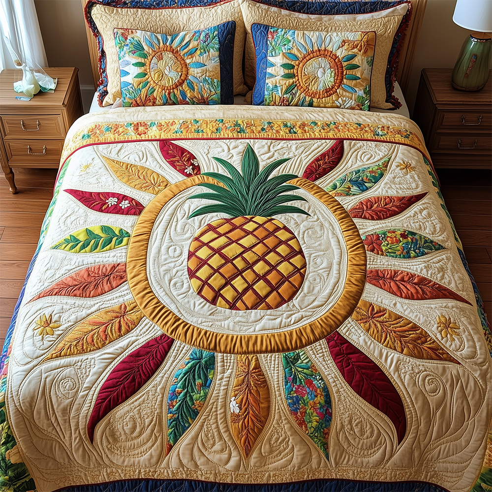 Pineapple Quilted Bedding Set Unique Sheet Sets Thoughtful Mothers Day Gifts