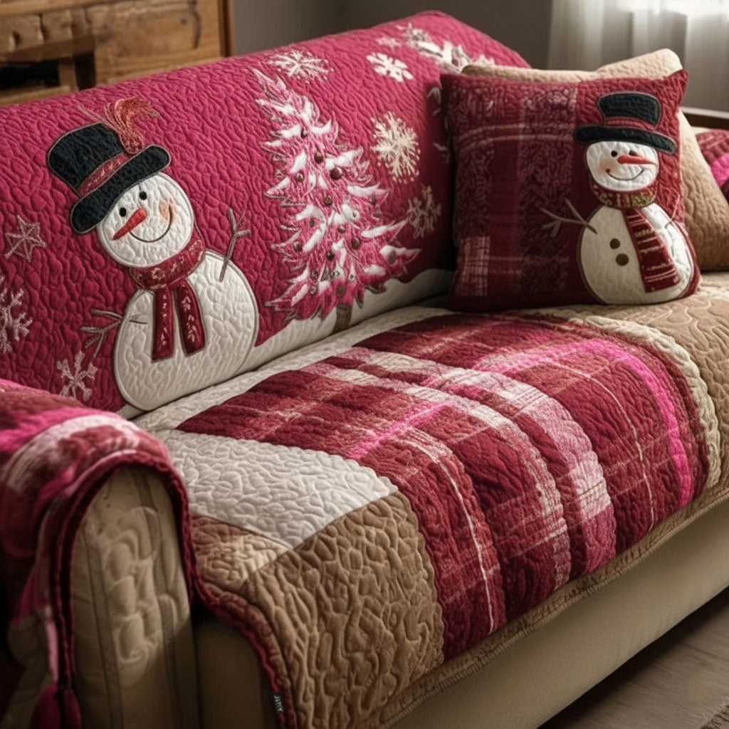Pink Frost Festive Nights Quilted Sofa Cover Couch Covers Great Christmas Ideas Presents