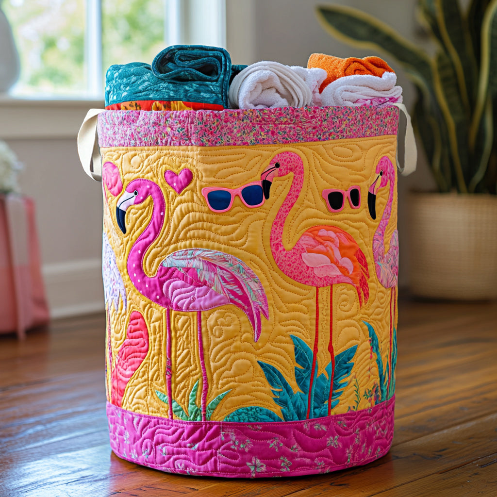 Pink Lagoon Quilted Laundry Basket Decor Laundry Basket Awesome Flamingo Gifts