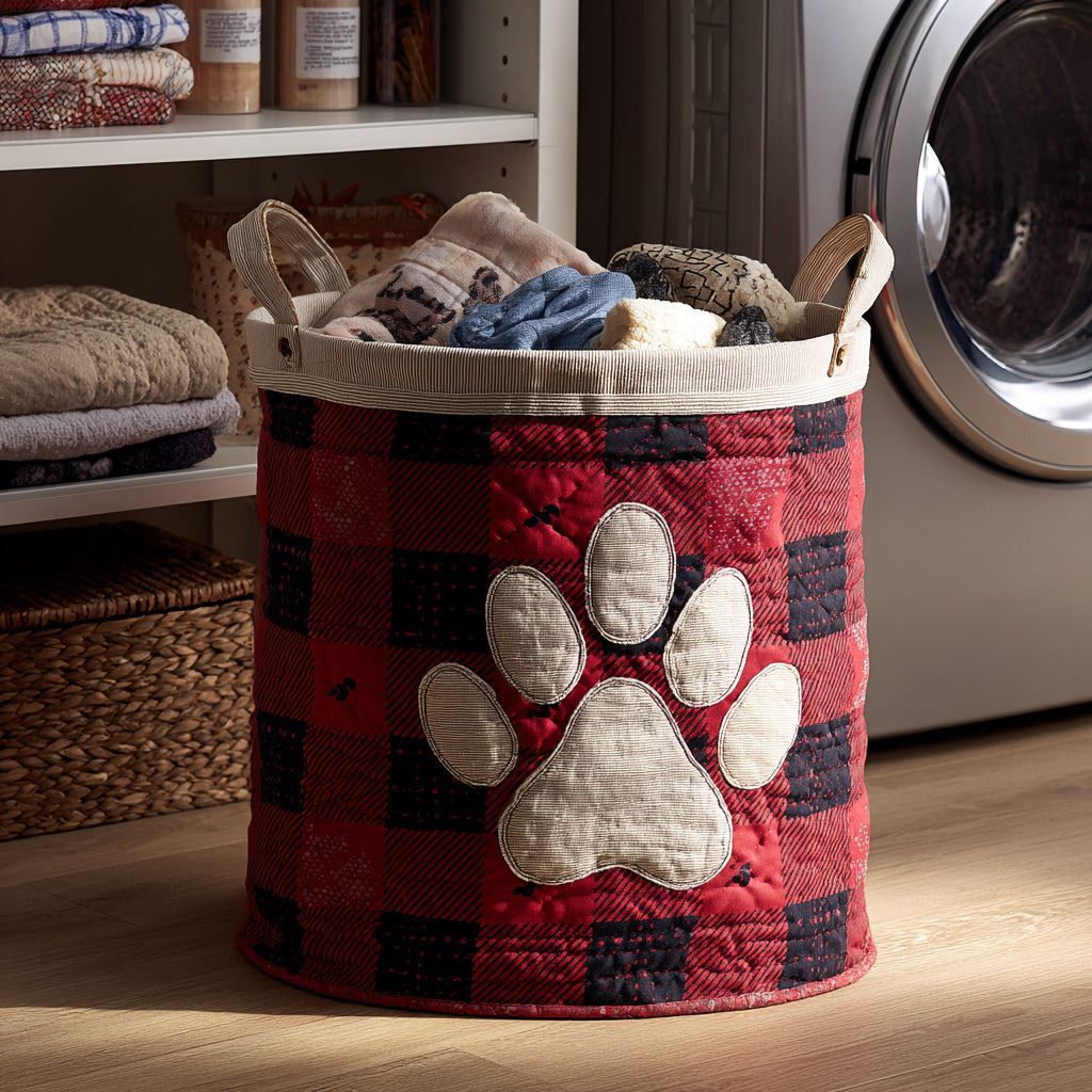 Plaid Bulldog Paw Quilted Laundry Basket Best Looking Laundry Hampers Presents For Grandmas Birthday