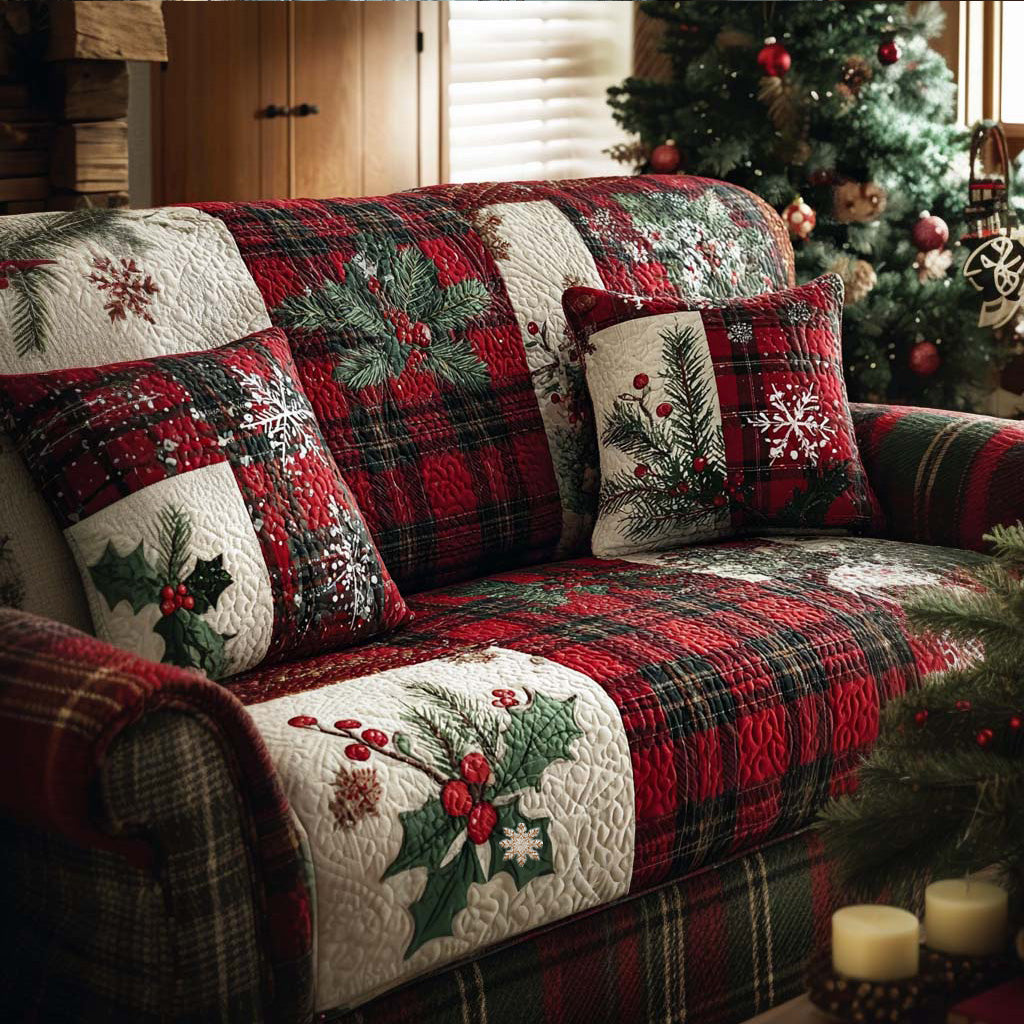 Plaid Flannel Quilted Sofa Cover Sofa Seat Covers Good Xmas Gifts For Her