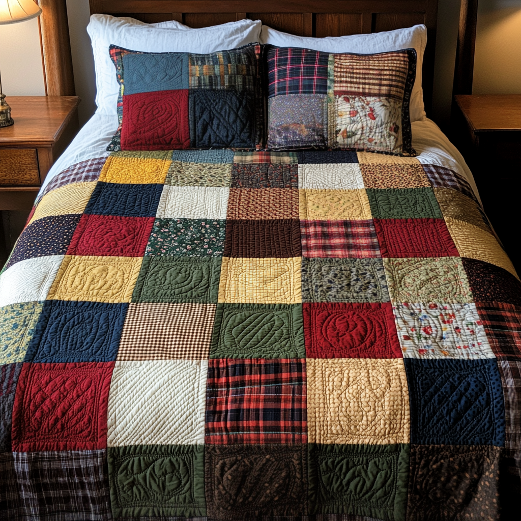 Plaid Haven Quilted Bedding Set Bedroom Decor Ideas Awesome Father's Day Gifts