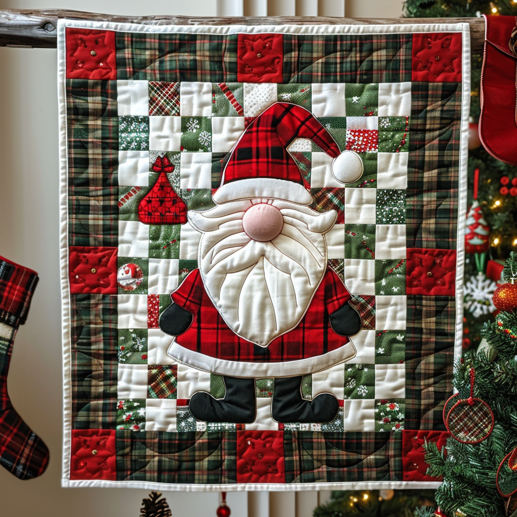 Plaid Santa Quilted Blanket Christmas Bed Sheets Christmas Present Ideas For Grandma