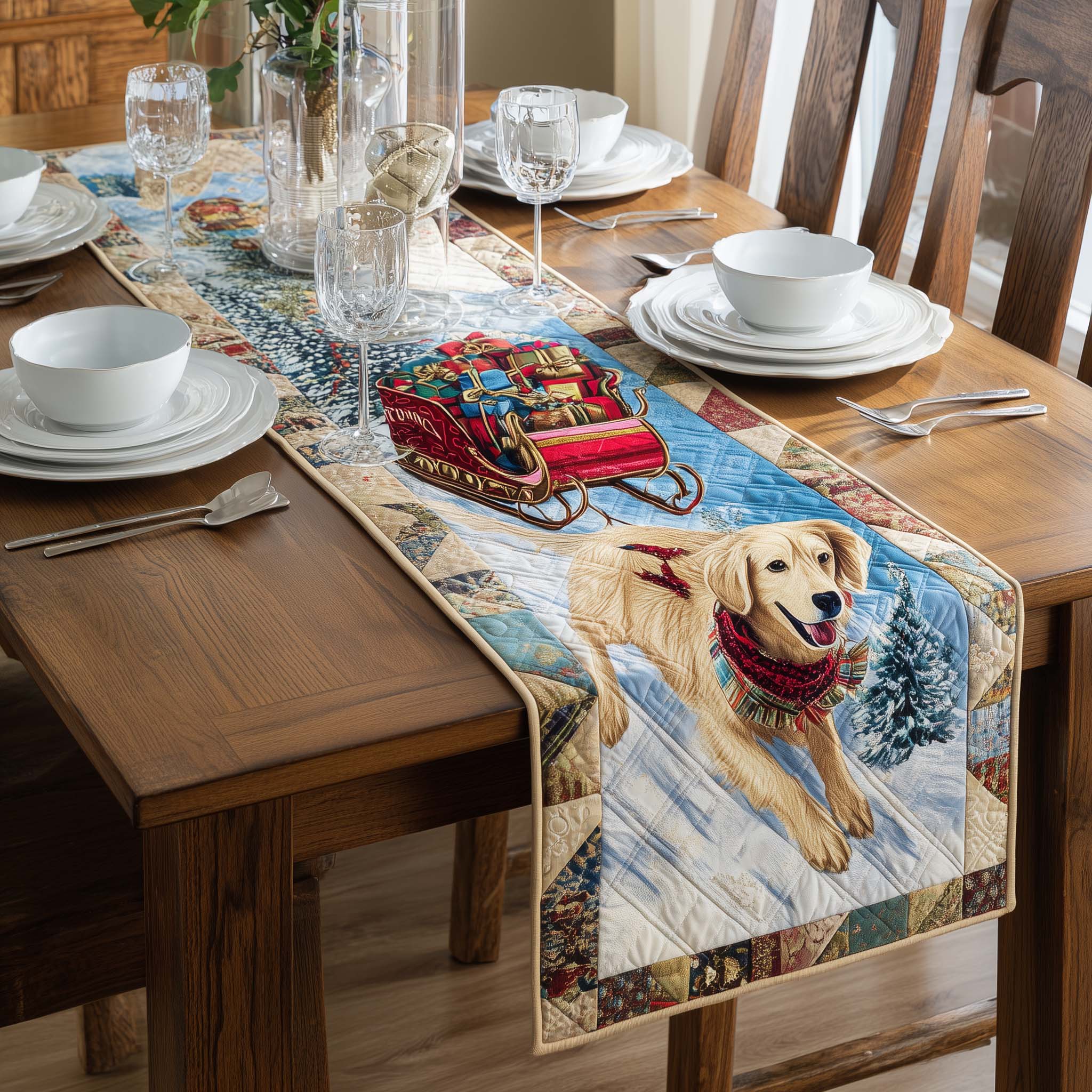 Playful Adventure Quilted Table Runner Christmas Dining Room Decor Best Christmas Gifts