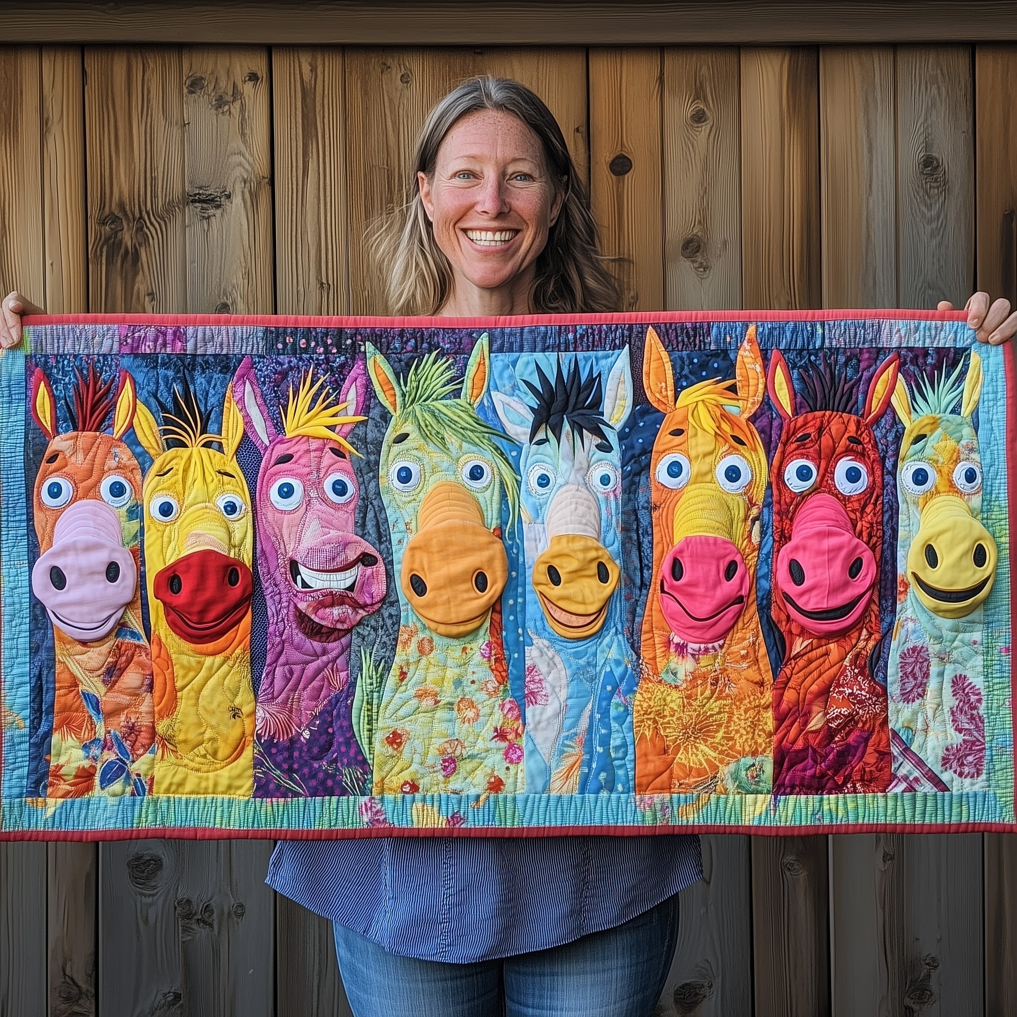 Playful Donkey Quilted Table Runner Farmhouse Table Runner Ideas Donkey Gift Items