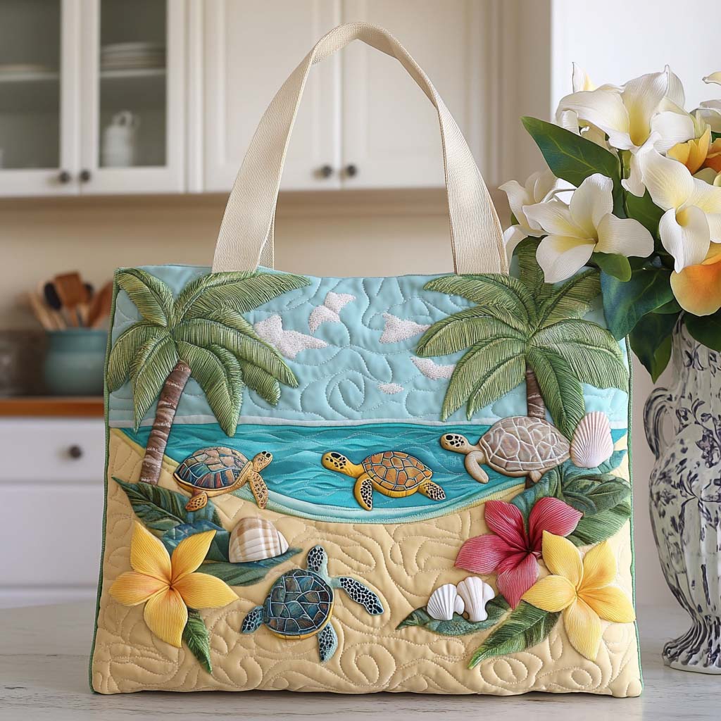 Playful Turtle Spot Quilted Tote Bag Shoulder Bags For Women Great Mothers Day Ideas