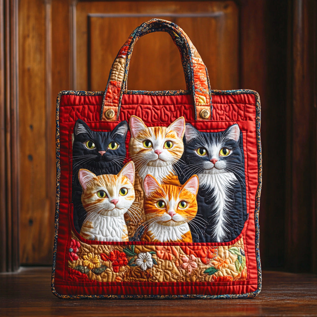 Playful Whiskers Quilted Tote Bag Popular Womens Tote Bags Good Mother's Day Gifts For Mom