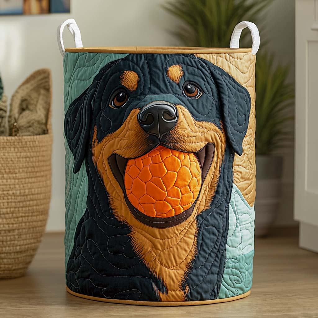 Playtime King Quilted Laundry Basket Laundry Clothes Basket Gifts For Rottweiler Owners