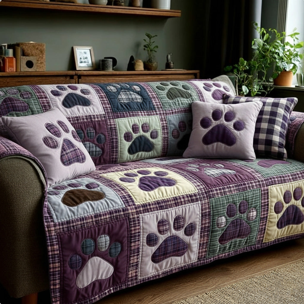 Plum Patch Love Paw Quilted Sofa Cover Sofa Seat Covers Best Dog Lovers Gifts For Him Her
