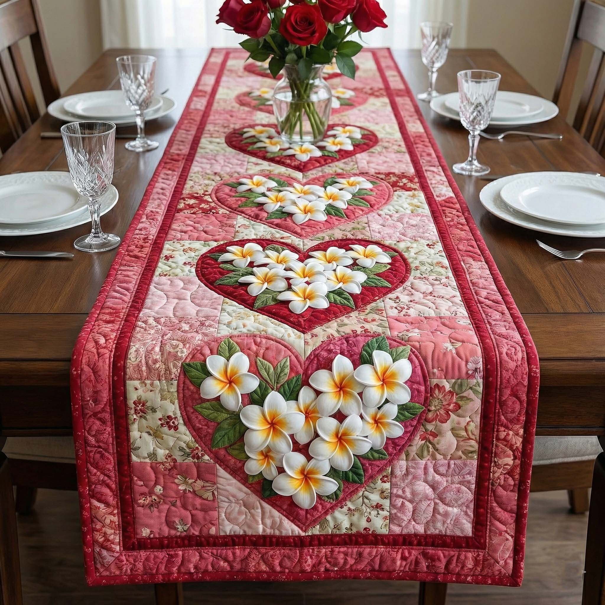 Plumeria Breeze Quilted Table Runner Dining Table Ideas Gift Ideas For Mother In Law