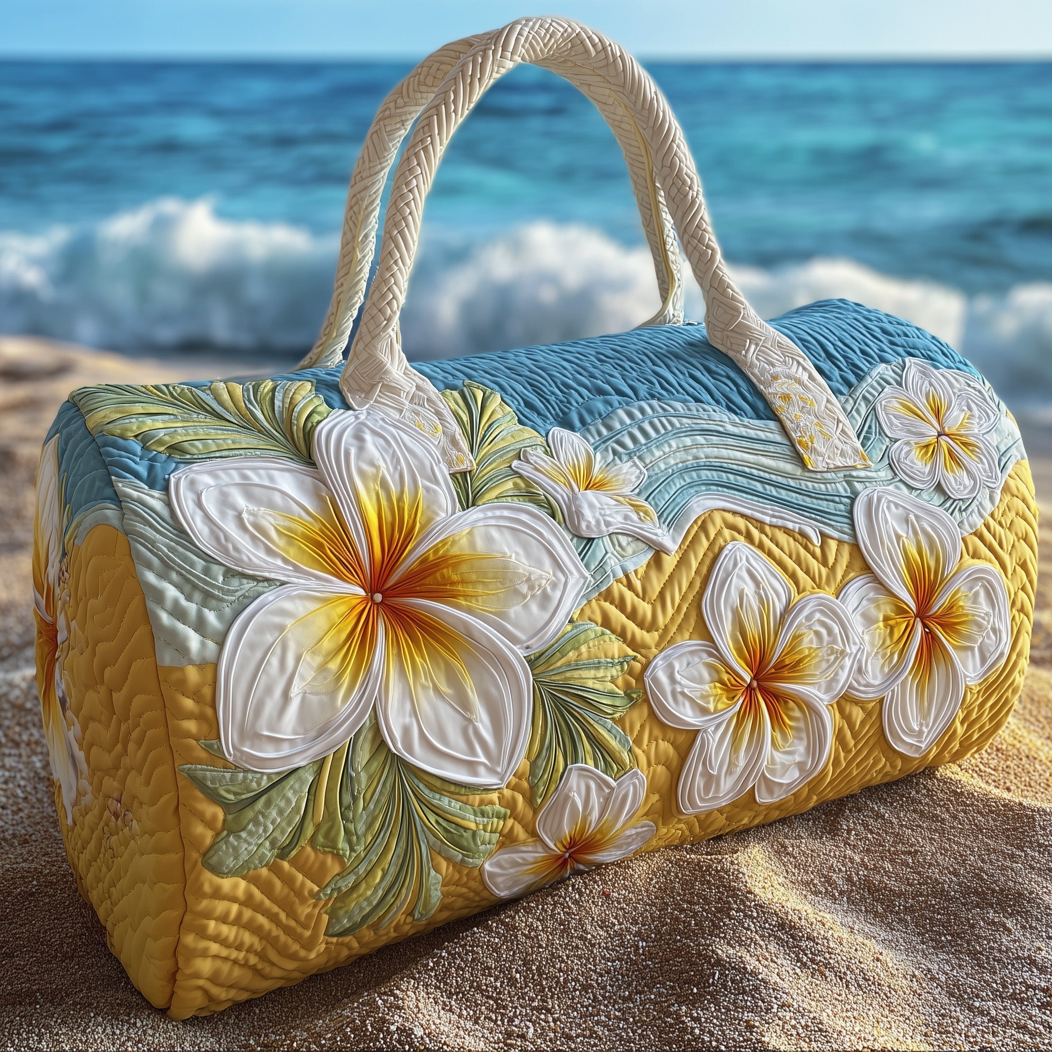 Plumeria Quilted Duffle Bag Duffle Bag Sale Meaningful Gifts For Mom