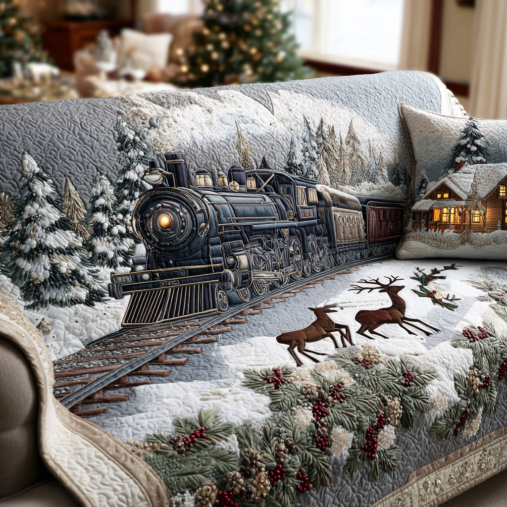 Polar Dream Rail Quilted Sofa Cover Furniture Covers For Sofas Christmas Gifts For Relatives