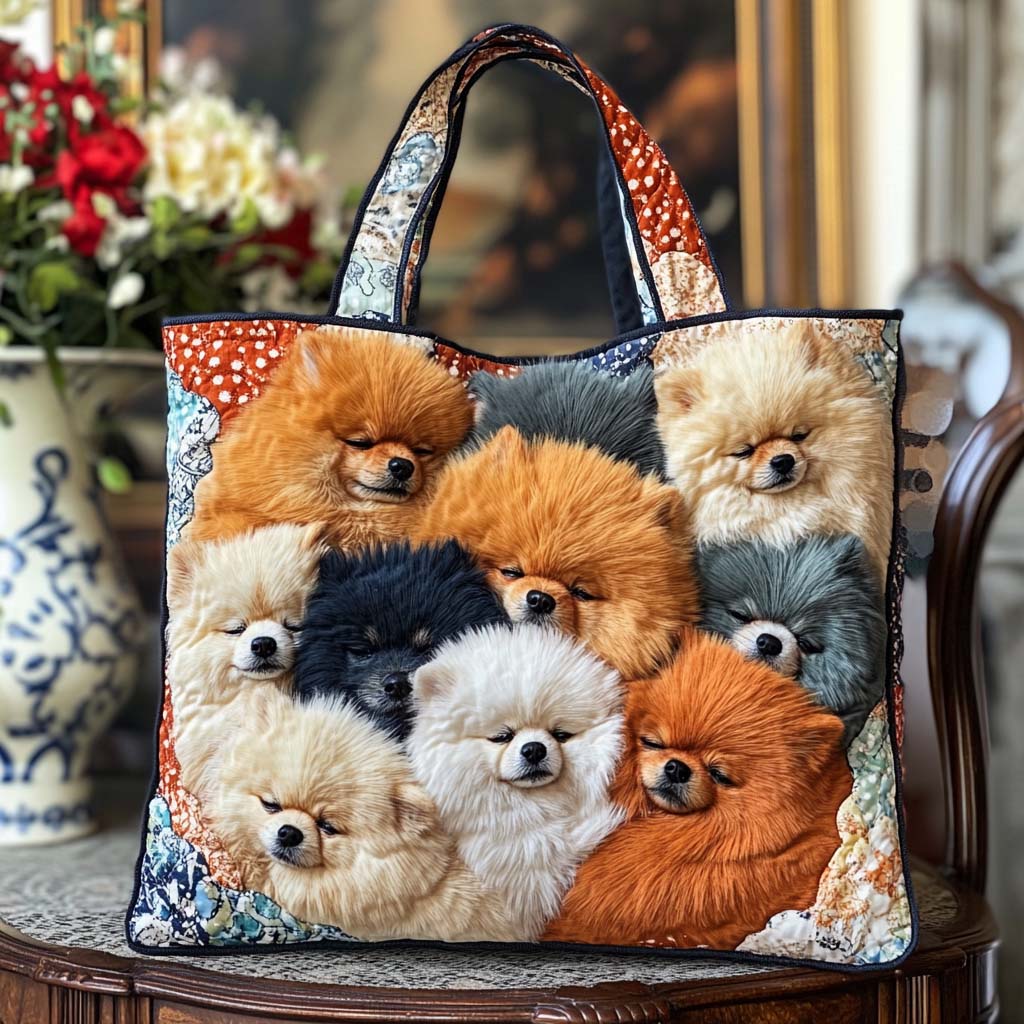 Pom Dream Nest Quilted Tote Bag Good Shoulder Bags Christmas Gift Ideas For Mom