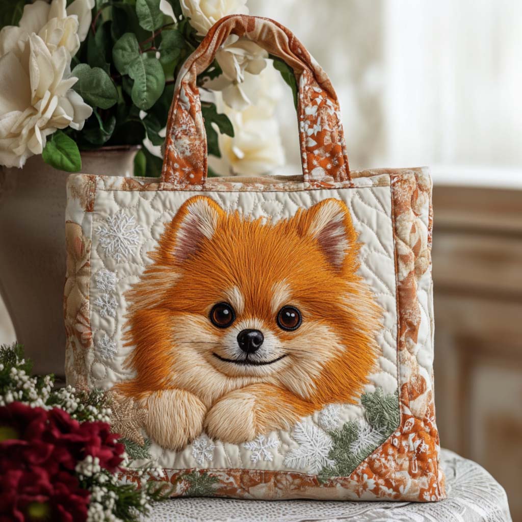 Pom Snow Charm Quilted Tote Bag Perfect Shoulder Bag Top 10 Christmas Gifts For Women