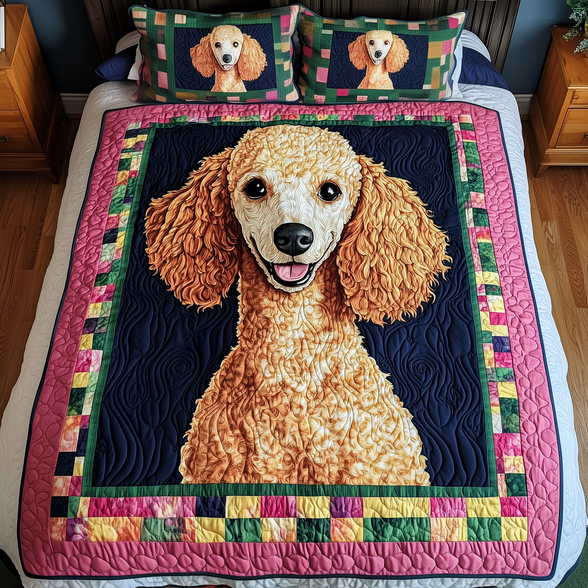 Poodle Quilted Bedding Set Comforter Sets Gifts For Poodle Lovers