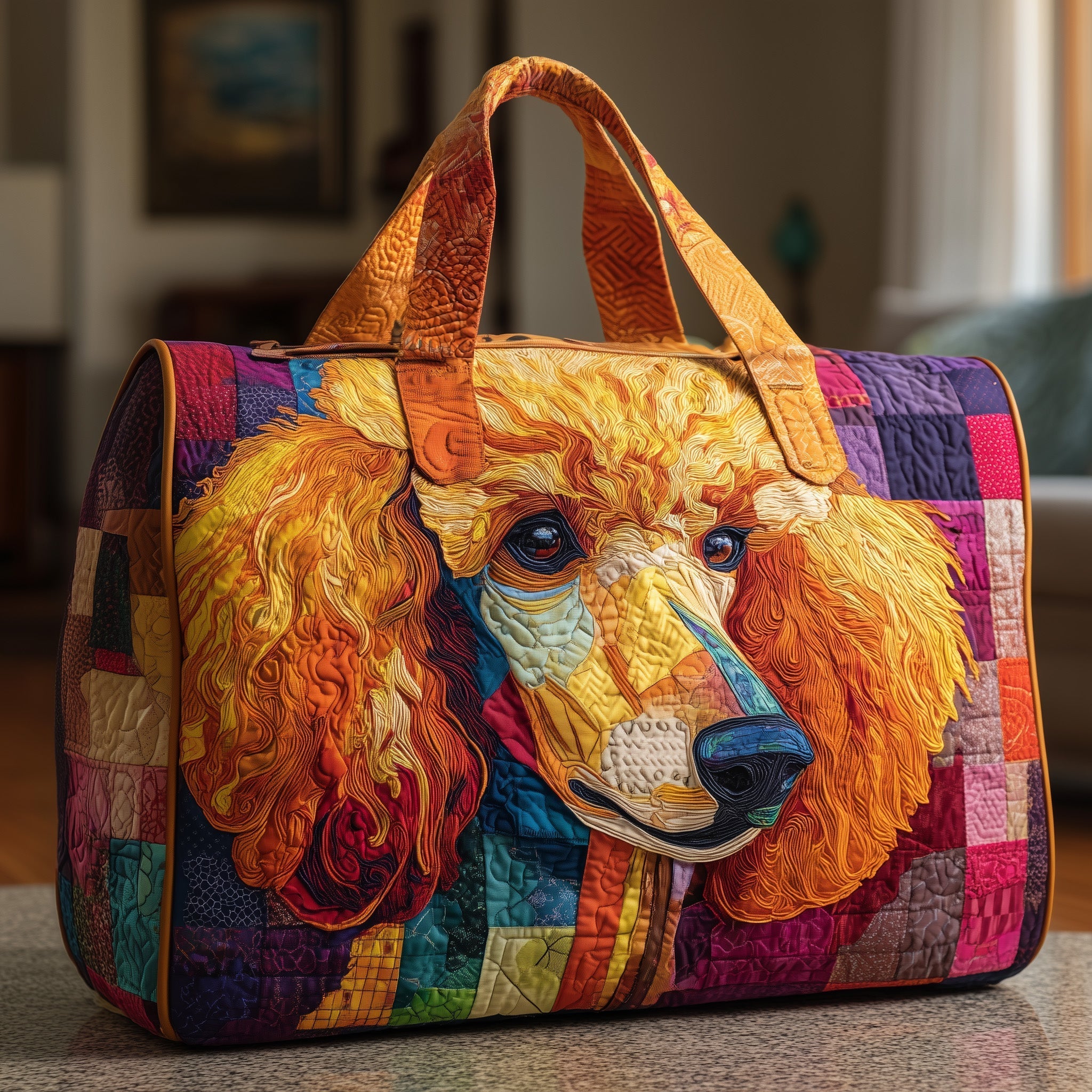 Poodle Quilted Duffle Bag Big Gym Bag Mother Gifts From Son