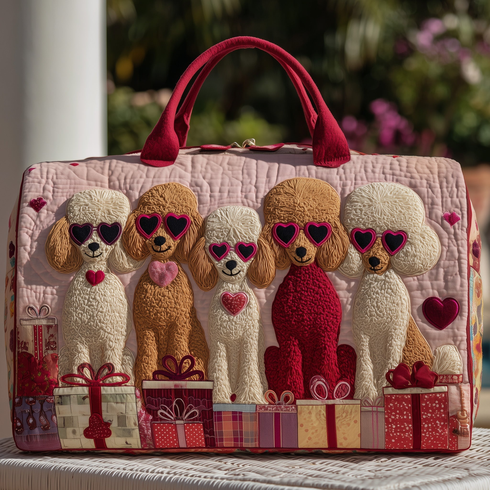 Poodle Quilted Duffle Bag Cute Duffel Bags For Women Great Mothers Day Gift
