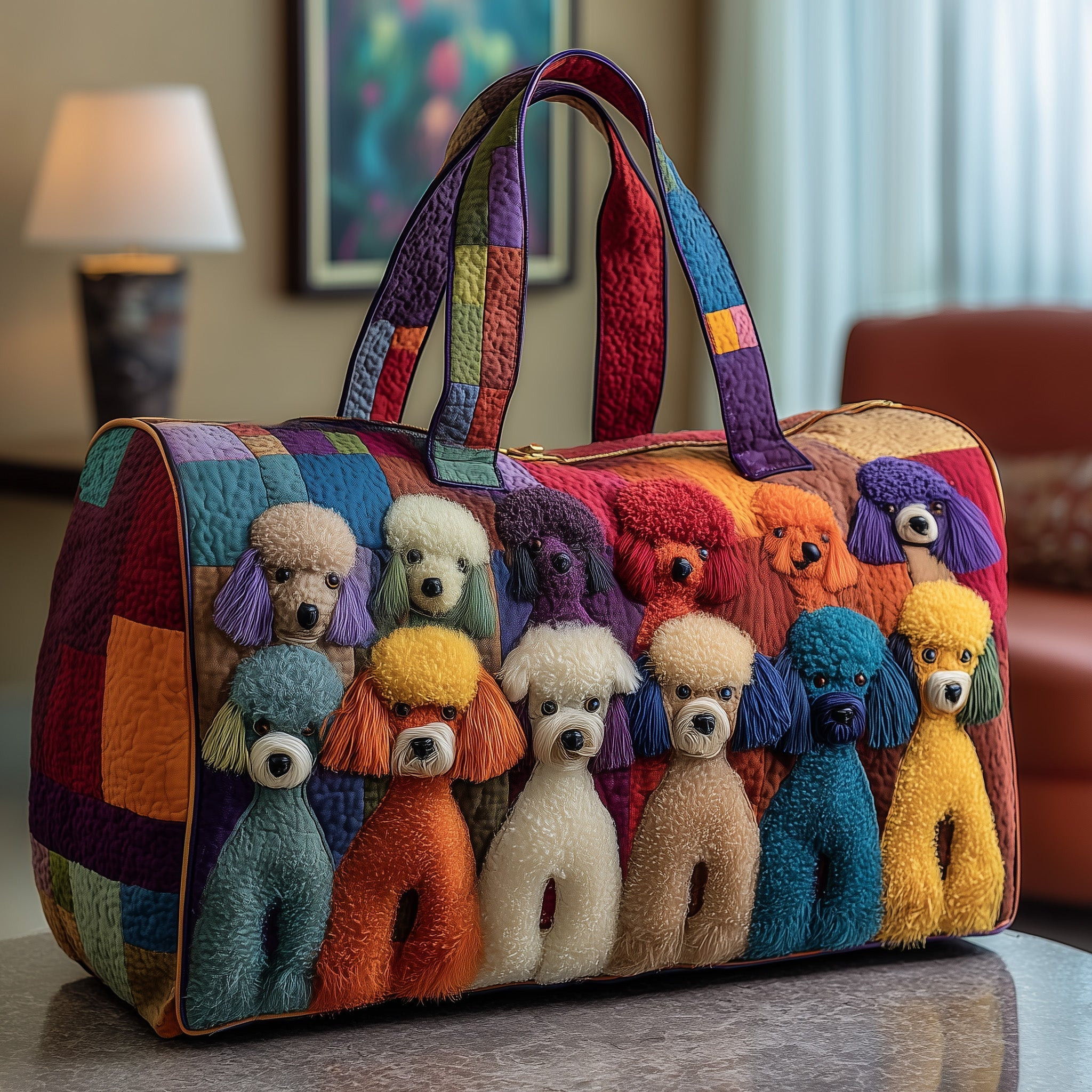 Poodle Quilted Duffle Bag Gym Duffle Bag Unique Mother's Day Gift Ideas