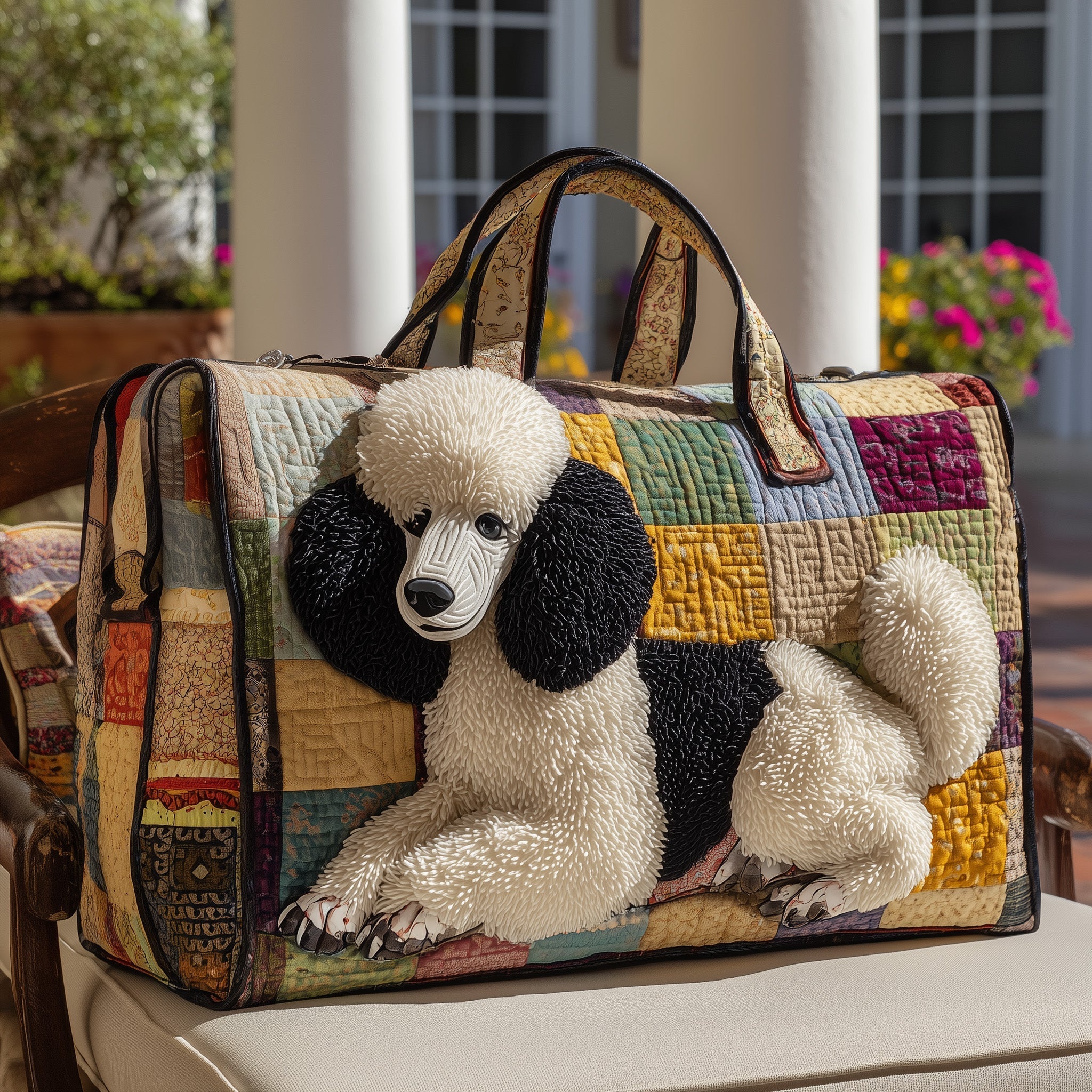 Poodle Quilted Duffle Bag Ladies Travel Duffel Bag Mothers Day Gift Suggestions