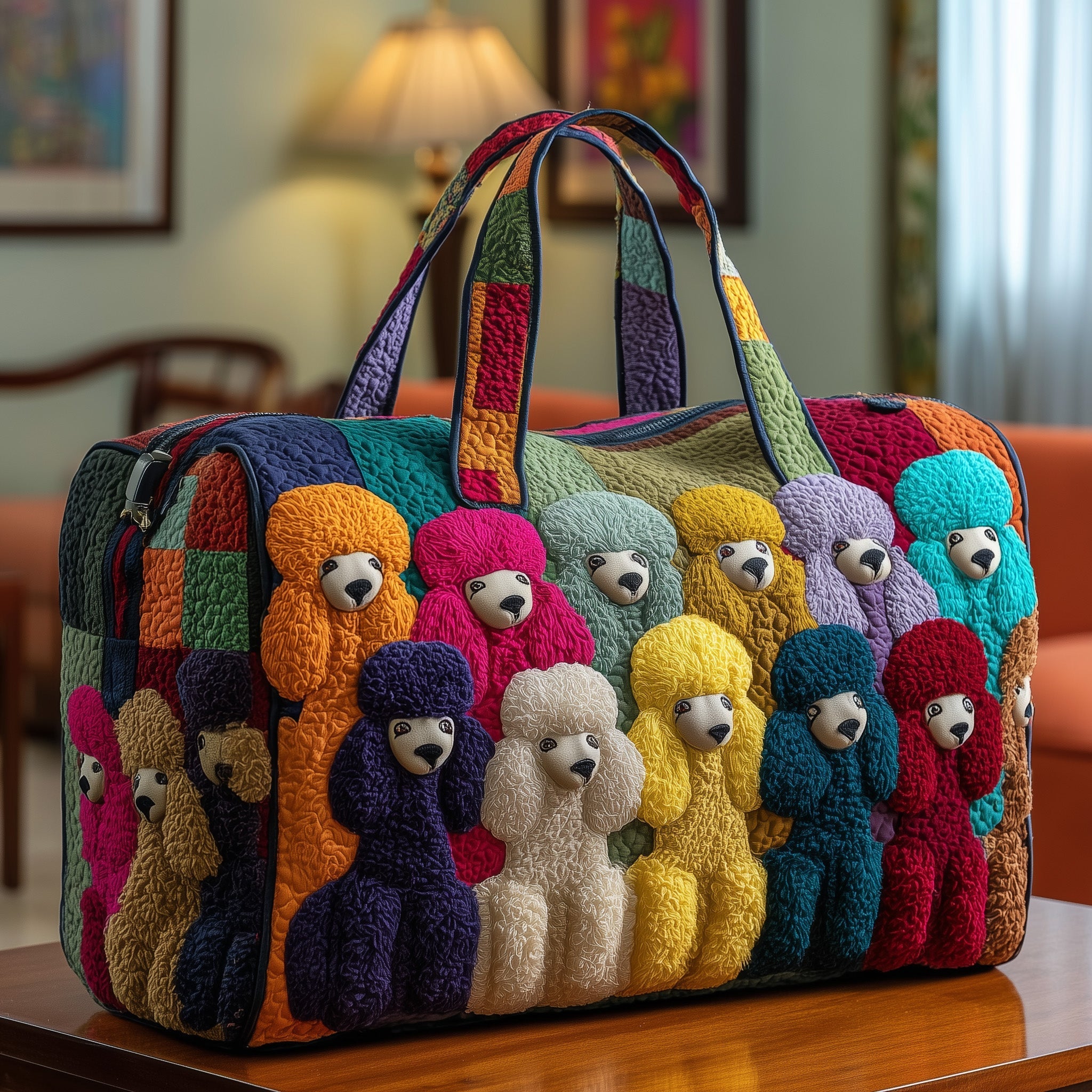 Poodle Quilted Duffle Bag Large Womens Duffle Bag Awesome Mother's Day Gifts
