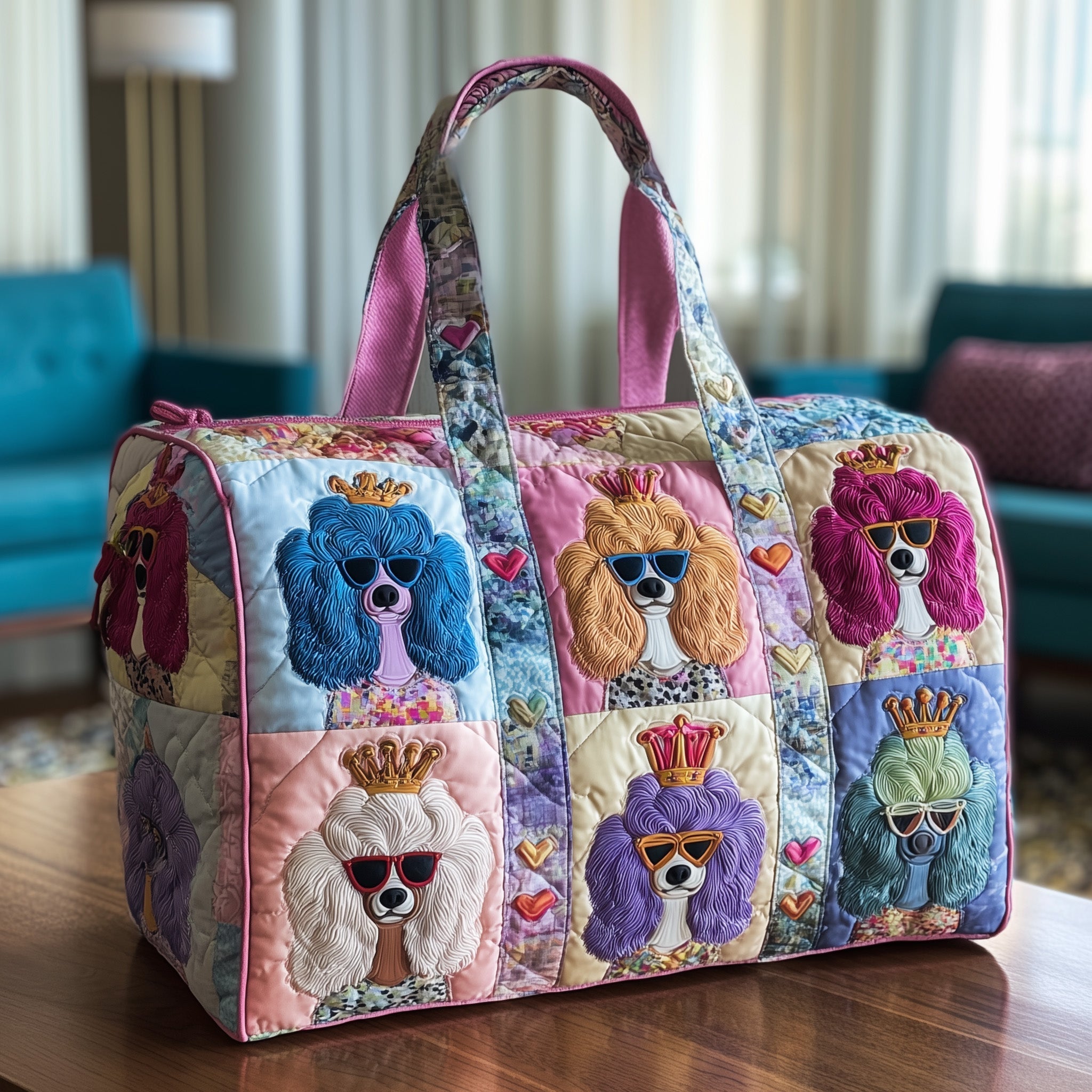 Poodle Quilted Duffle Bag Quilted Gym Bag Best Gift For Mother In Law