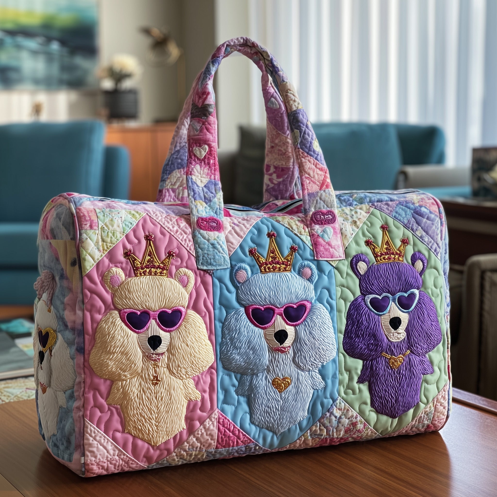 Poodle Quilted Duffle Bag Trendy Duffle Bags For Women Simple Mother's Day Gifts