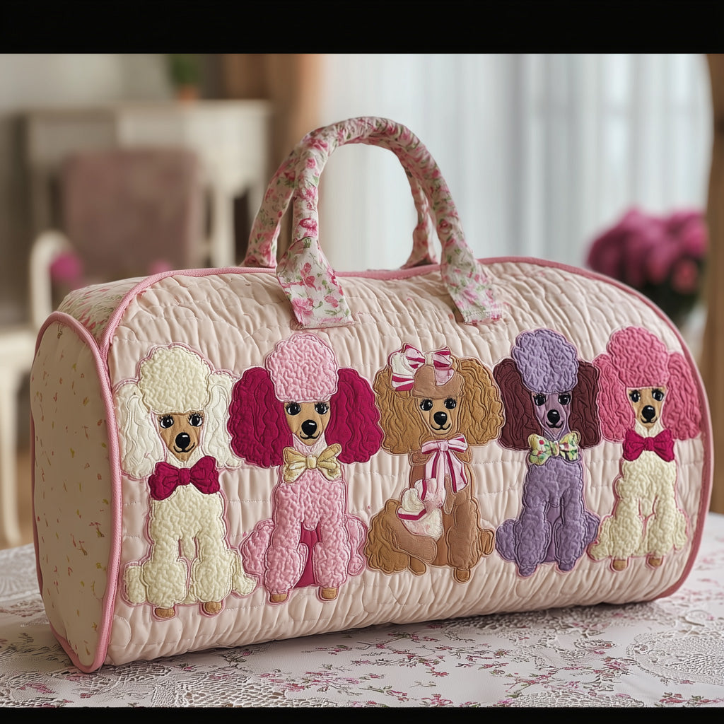 Poodles Quilted Duffle Bag Best Travel Duffel Bag For Women Gifts For Your Mom