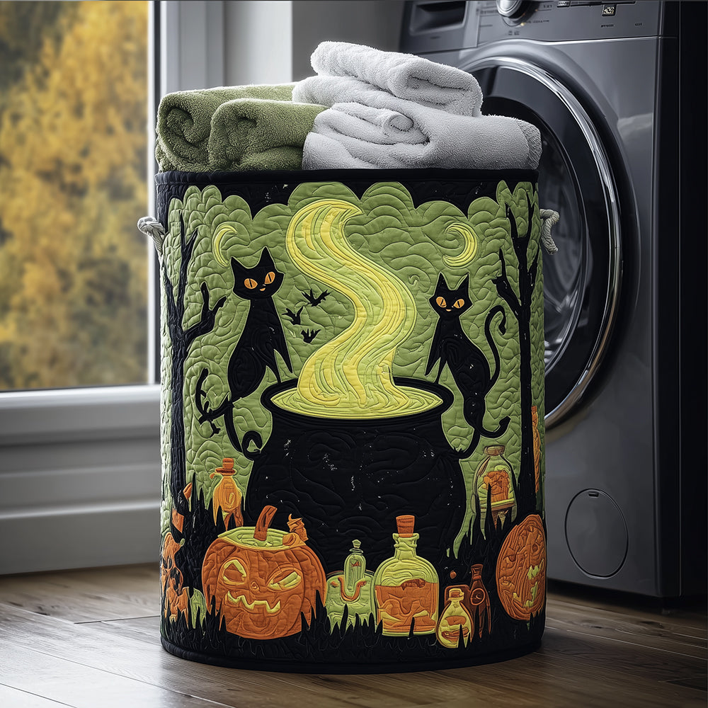 Potion Cat Quilted Laundry Basket Dirty Clothes Hampers Best Cat Gifts For Humans