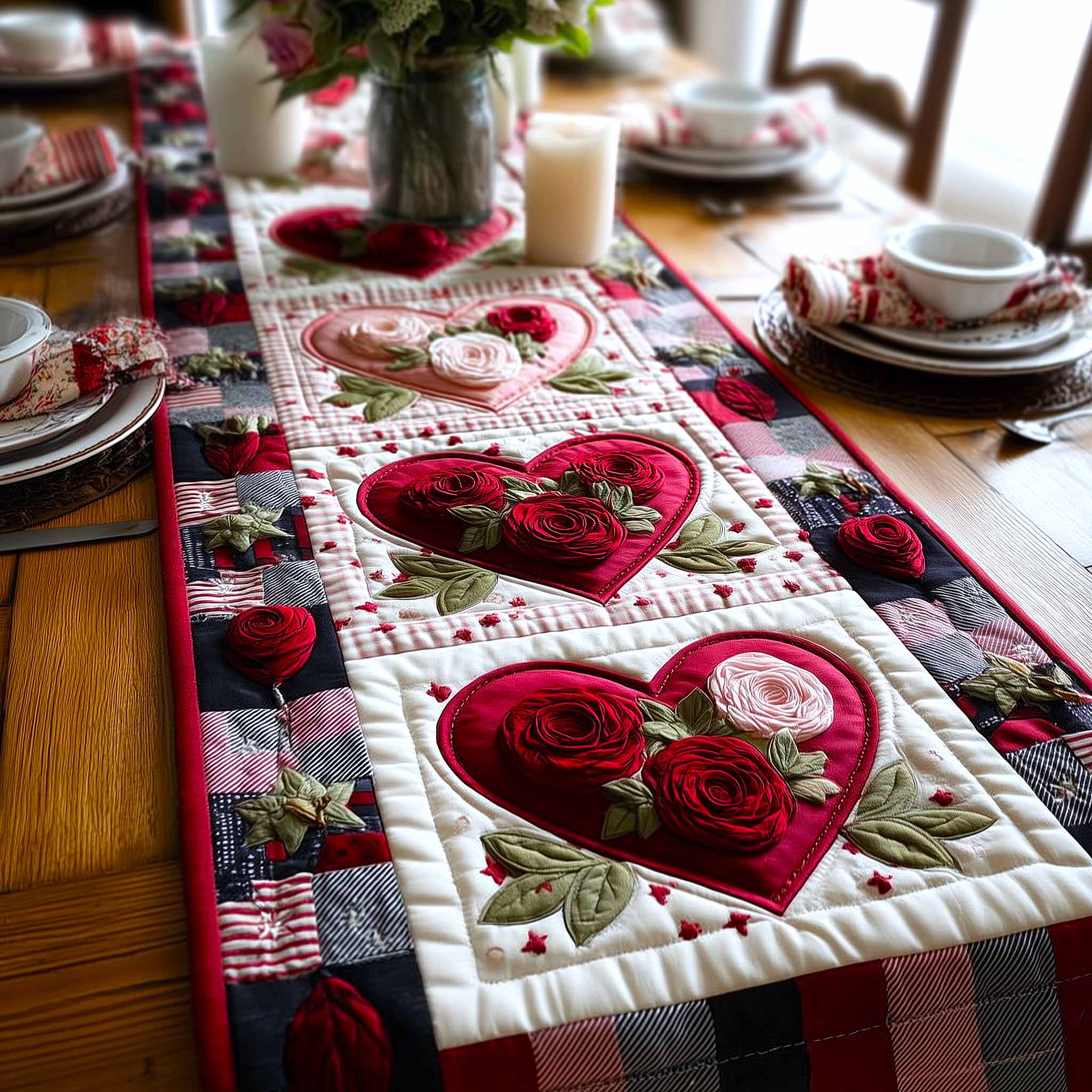 Prairie Bloom Quilted Table Runner Dining Table Ideas Mother's Day Gifts From Daughter