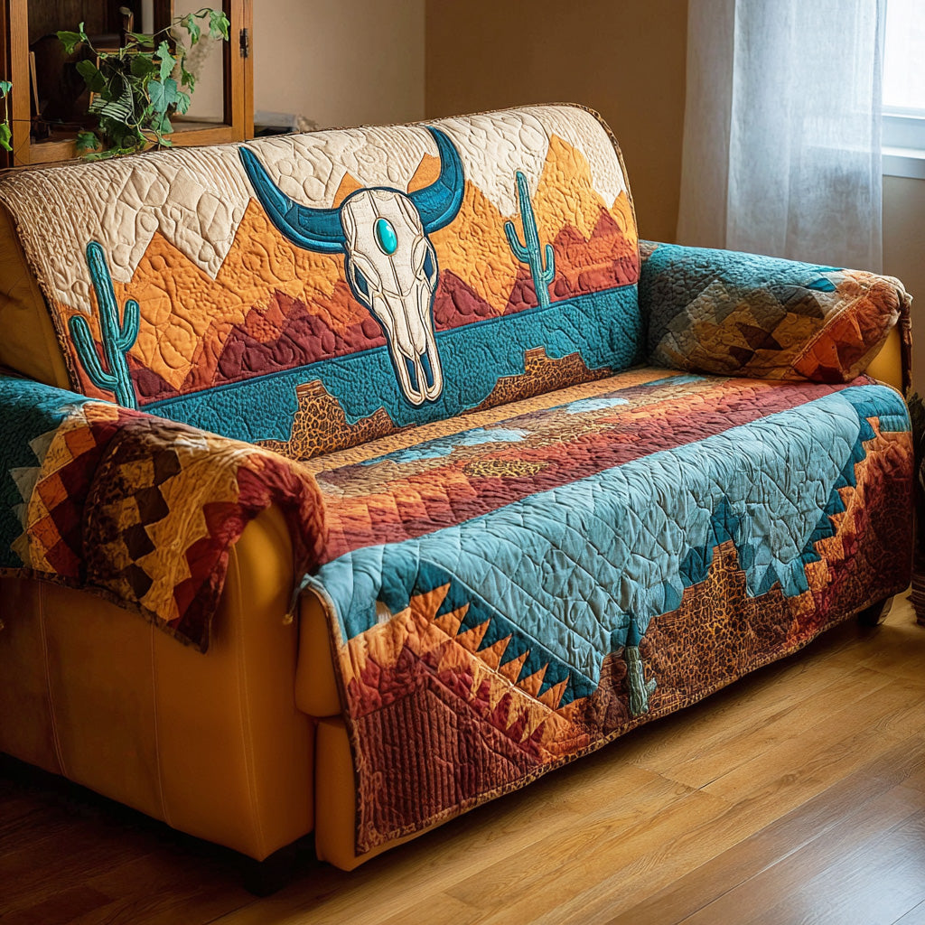 Prairie Bones Quilted Sofa Cover Sofa Couch Cover Country And Western Gifts