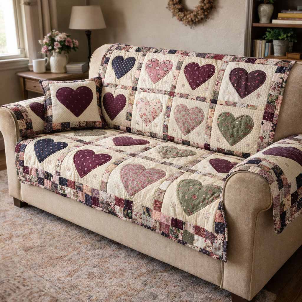 Prairie Posy Quilted Sofa Cover The Best Sofa Covers Xmas Gifts For Couples