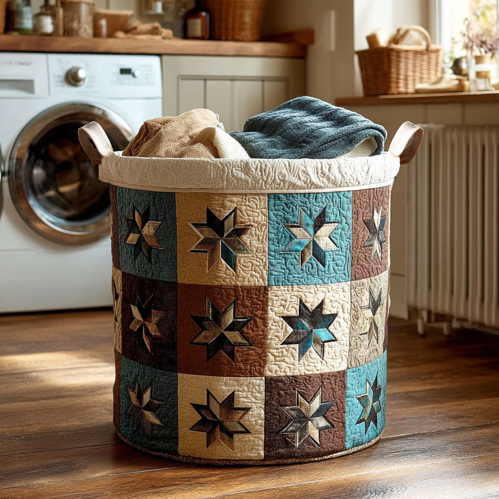 Prairie Stars Quilted Laundry Basket Biggest Laundry Basket Cowboy Gifts For Him