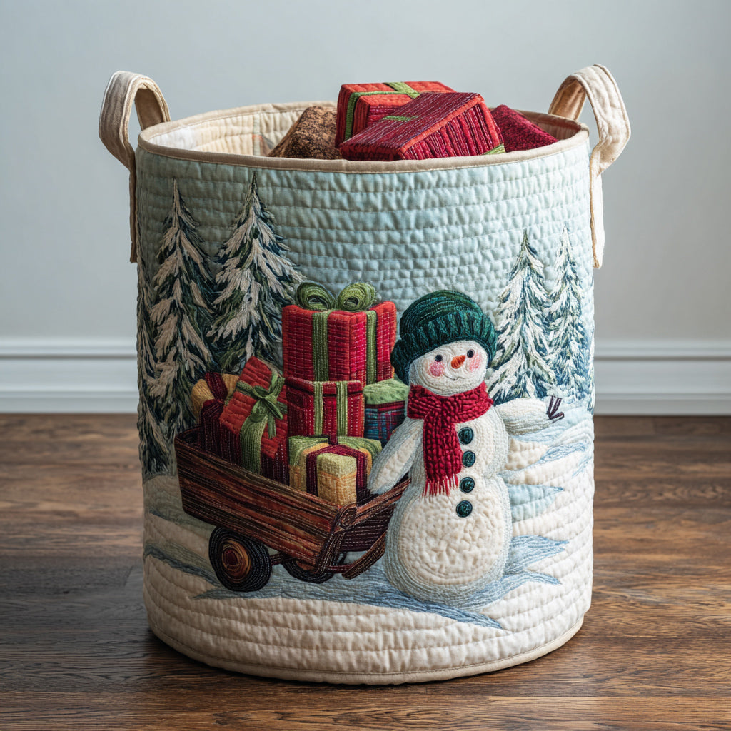 Presents Snowman Quilted Laundry Basket Unusual Laundry Basket Christmas Presents For Her